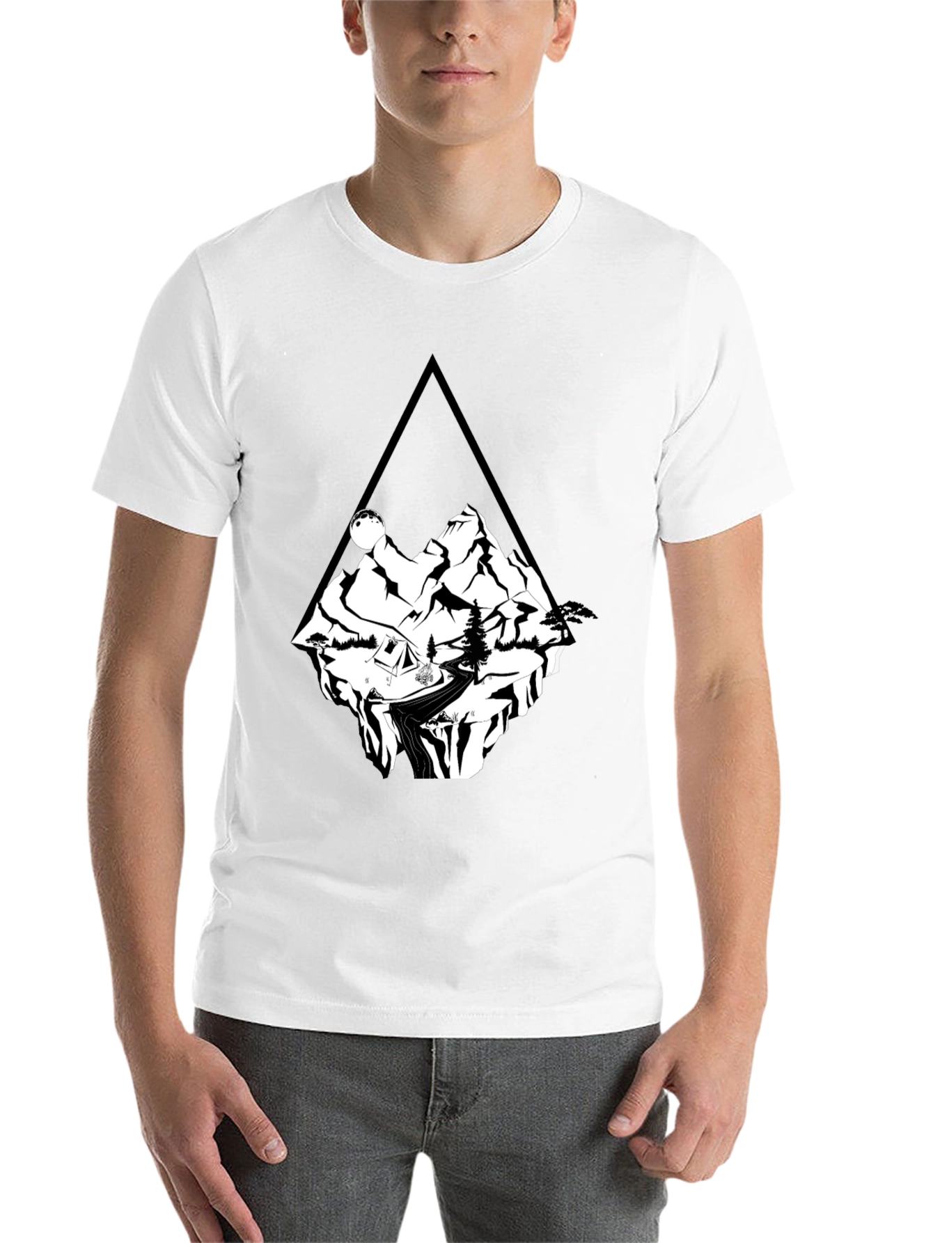 Black Mountain Adventure T-Shirt - Black Cotton Tee view 14