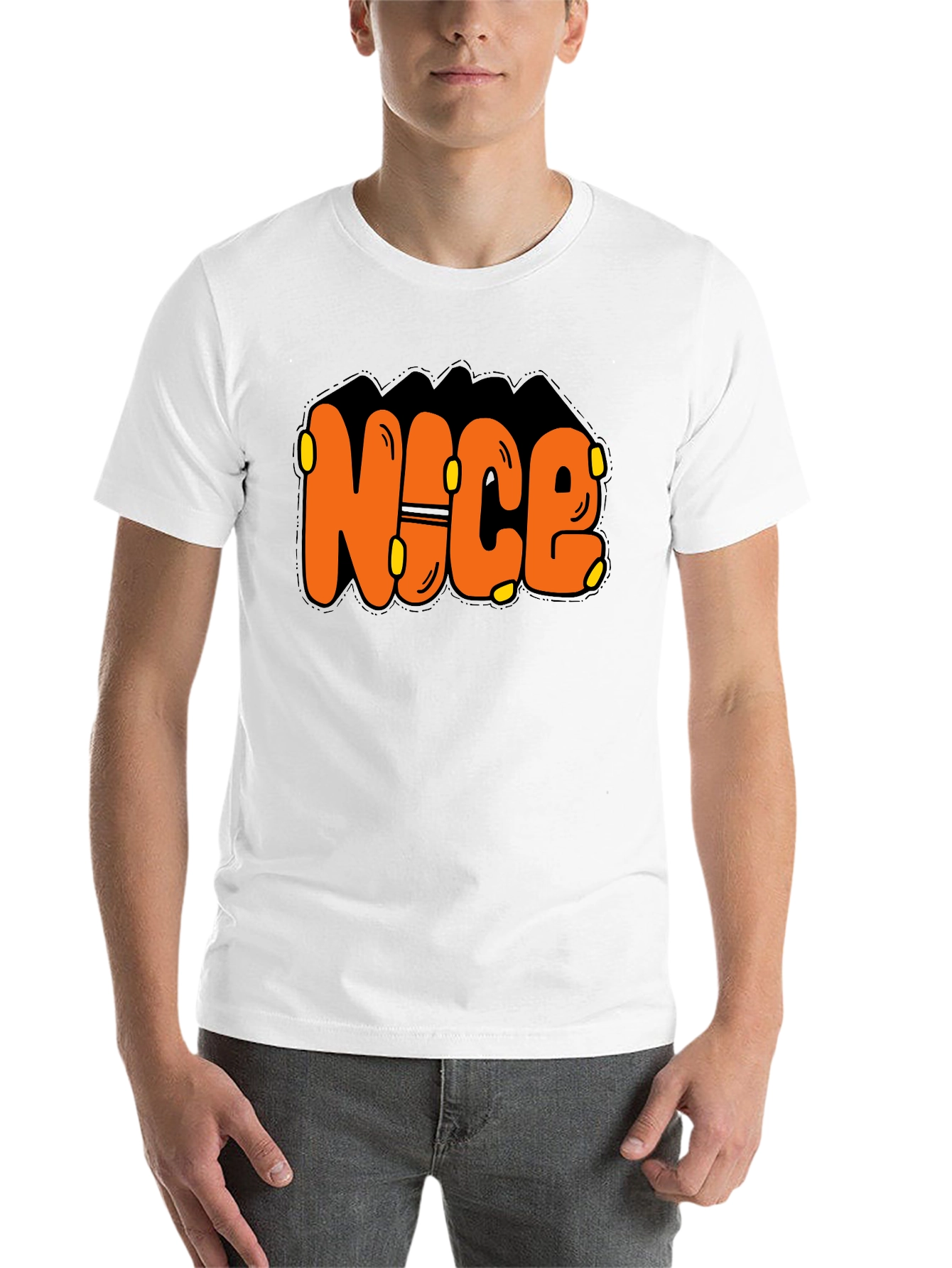 Black Nice Graphic Print T-Shirt view 14