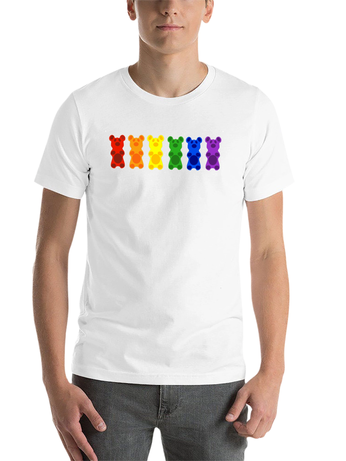 Black Rainbow Gummy Bear Pride T-Shirt view 14