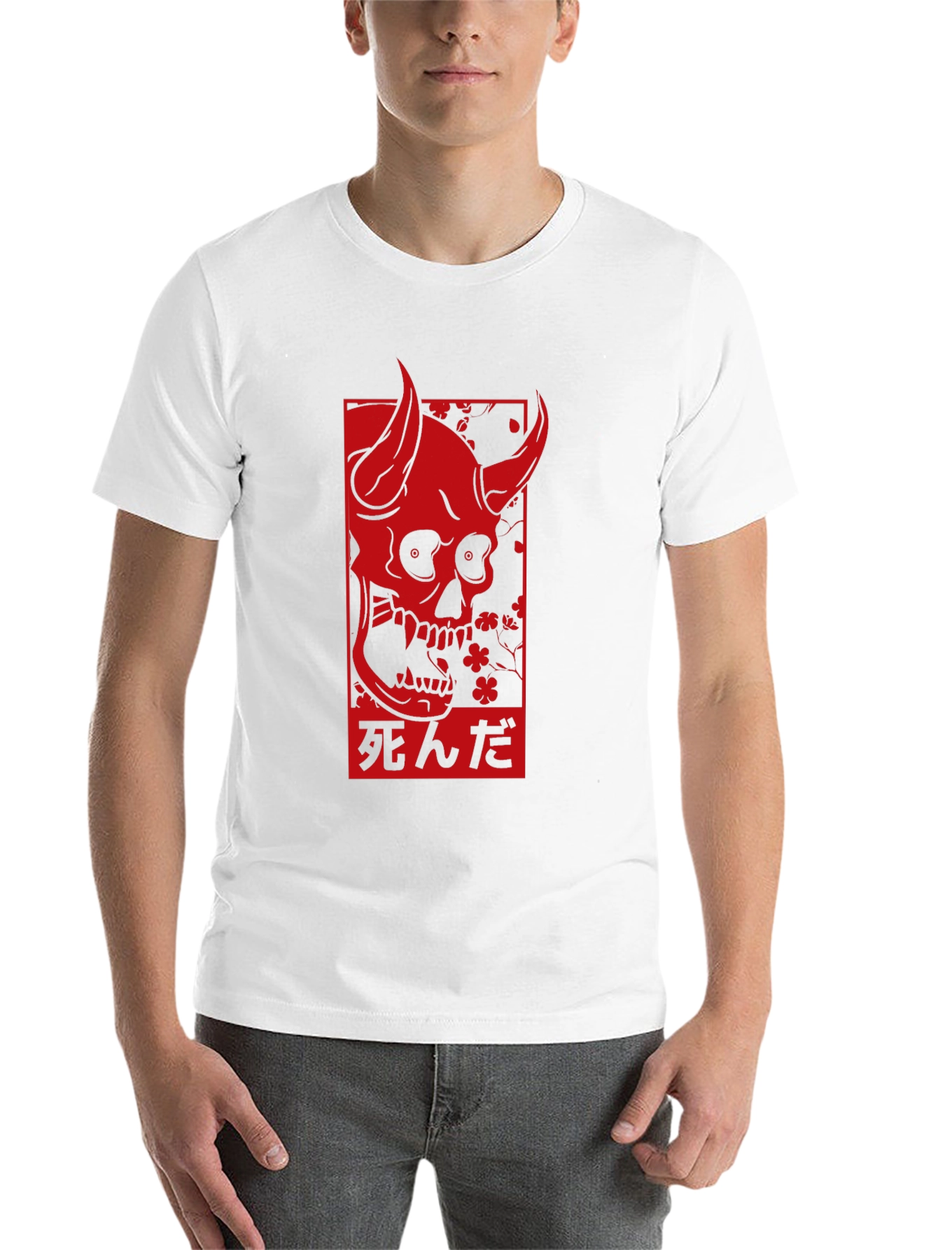 Black Devil Skull Graphic Print Black T-Shirt view 14