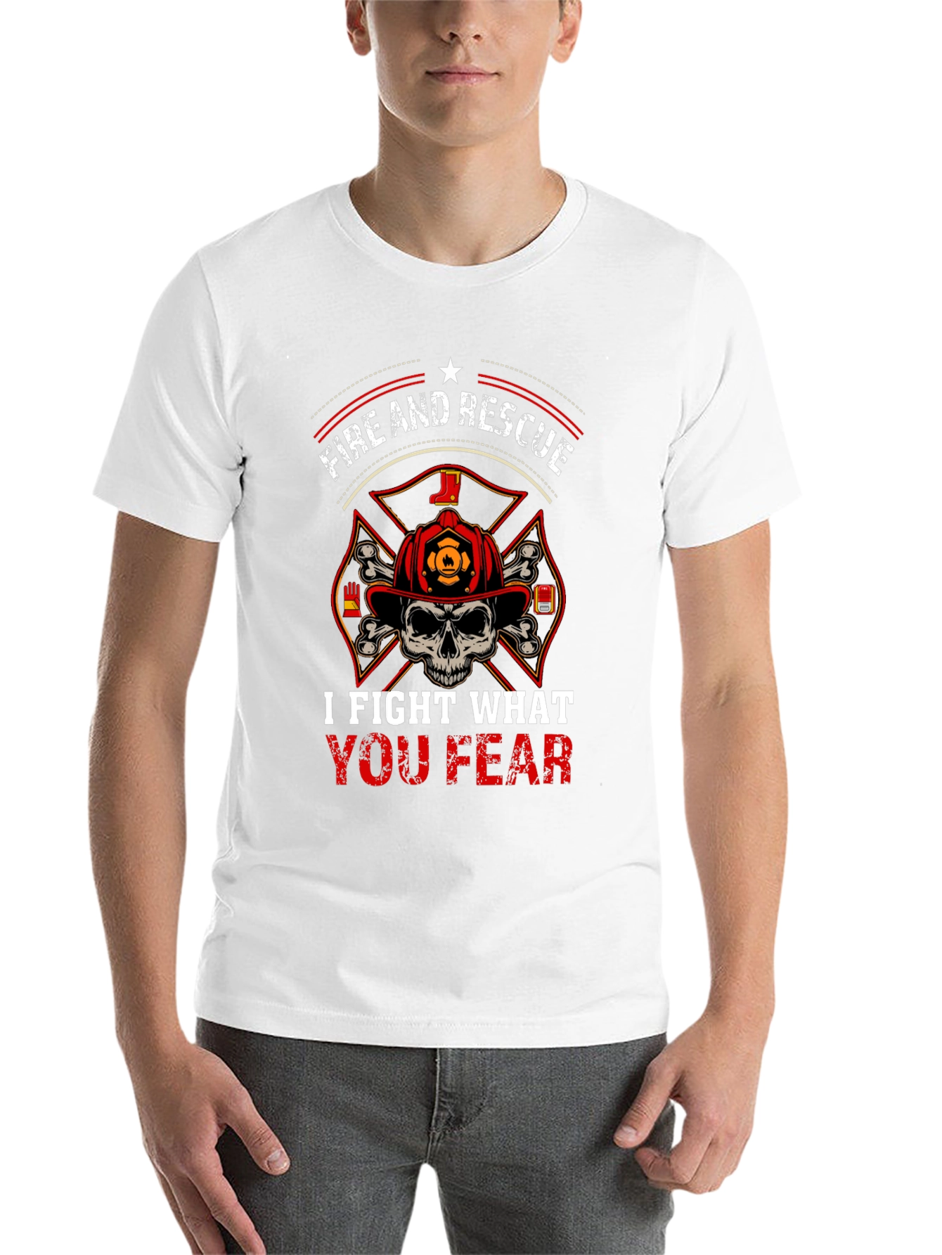 Black Fire and Rescue T-Shirt - I Fight What You Fear view 14