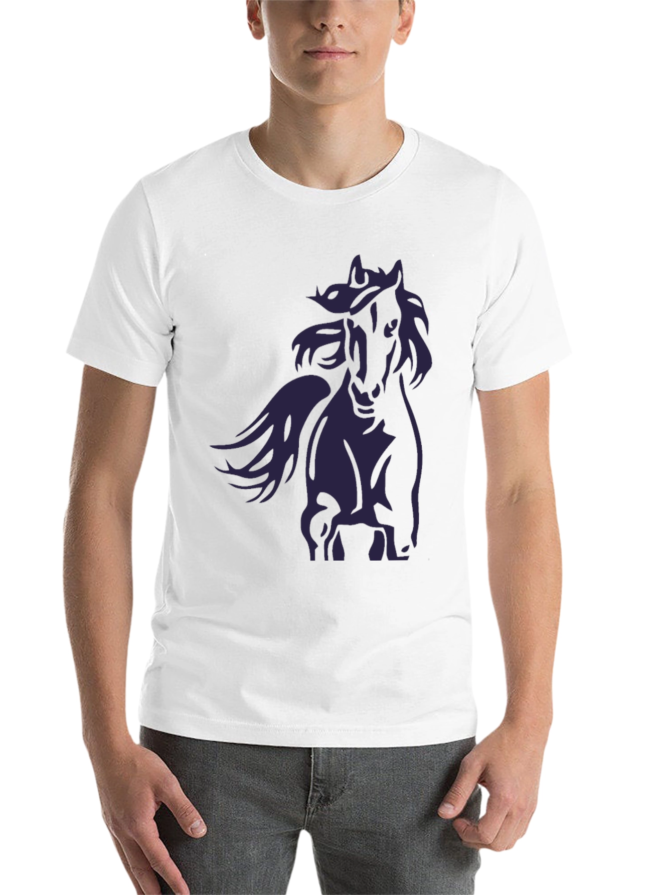 Black Black Horse Graphic T-Shirt - Stylish Men's Tee view 14