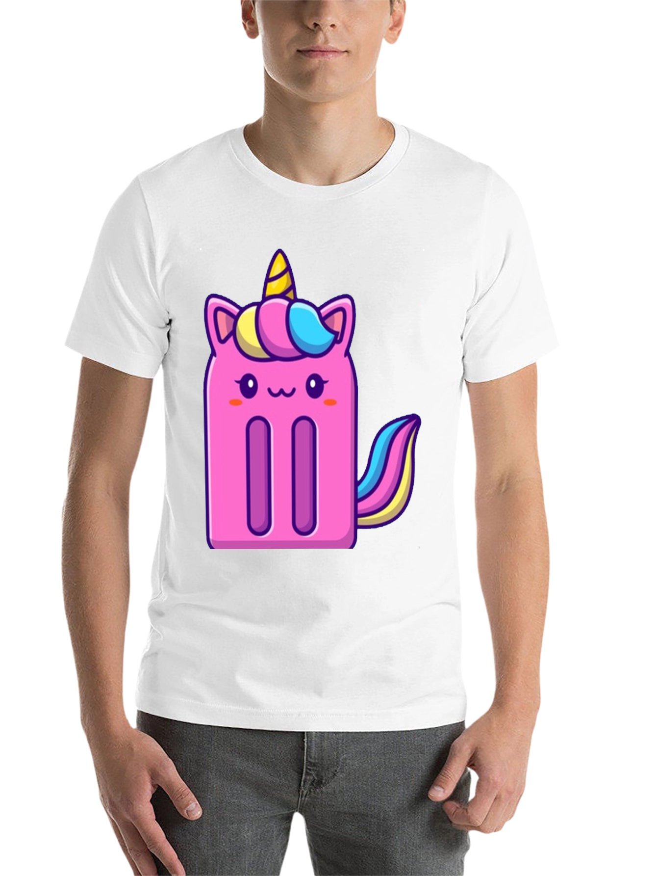 Black Unicorn Popsicle Graphic Tee - Black Cotton Blend T-Shirt view 14