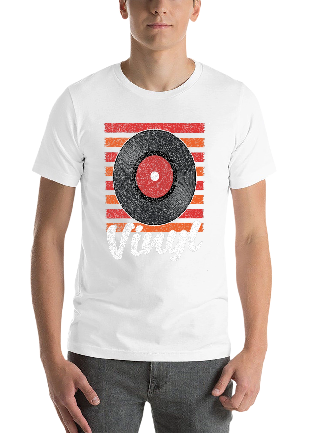 Black Vintage Vinyl Record Graphic Tee - Retro Music Lover Shirt view 14
