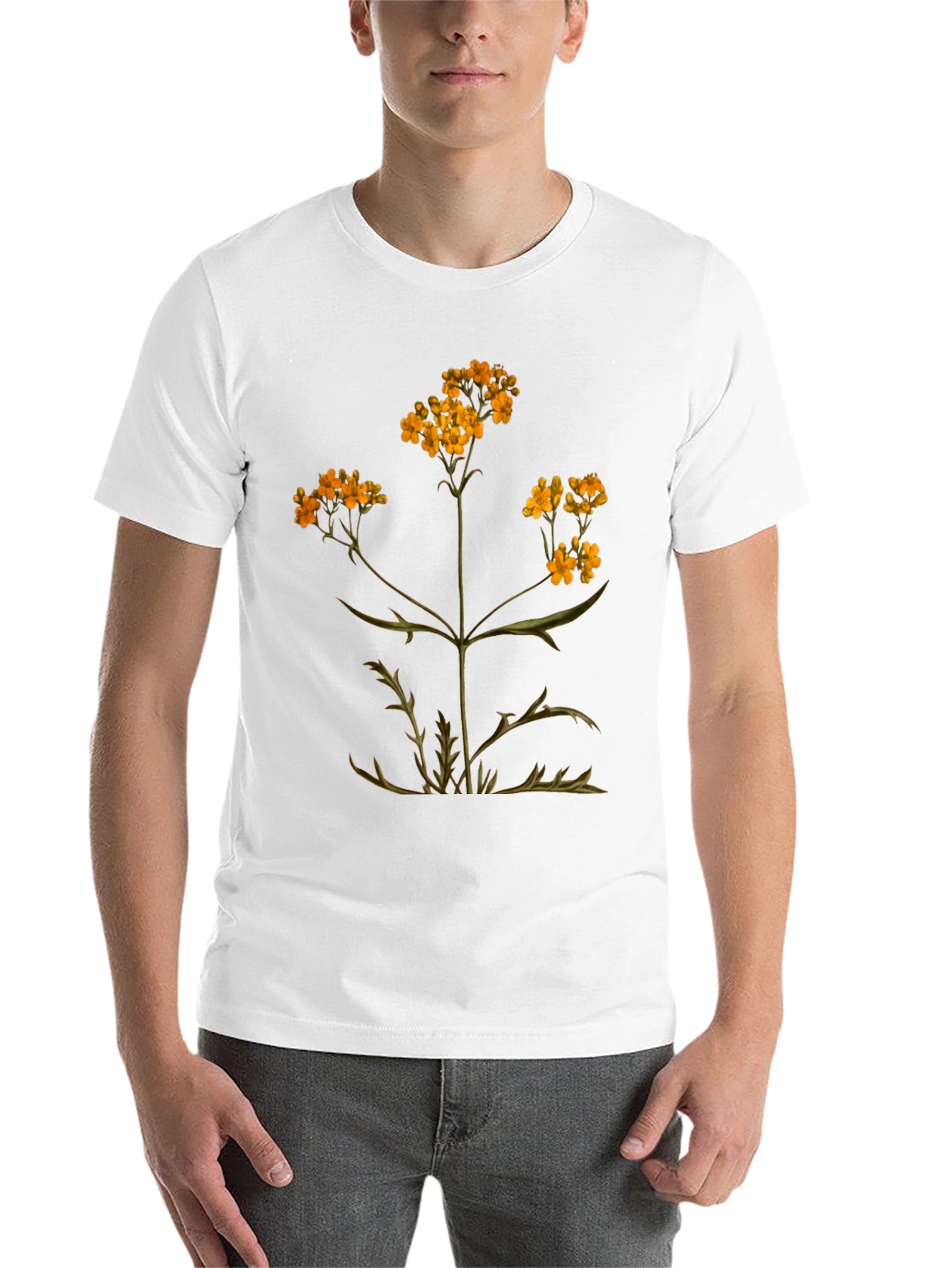 Black Botanical Graphic T-Shirt - Black Cotton Tee view 14