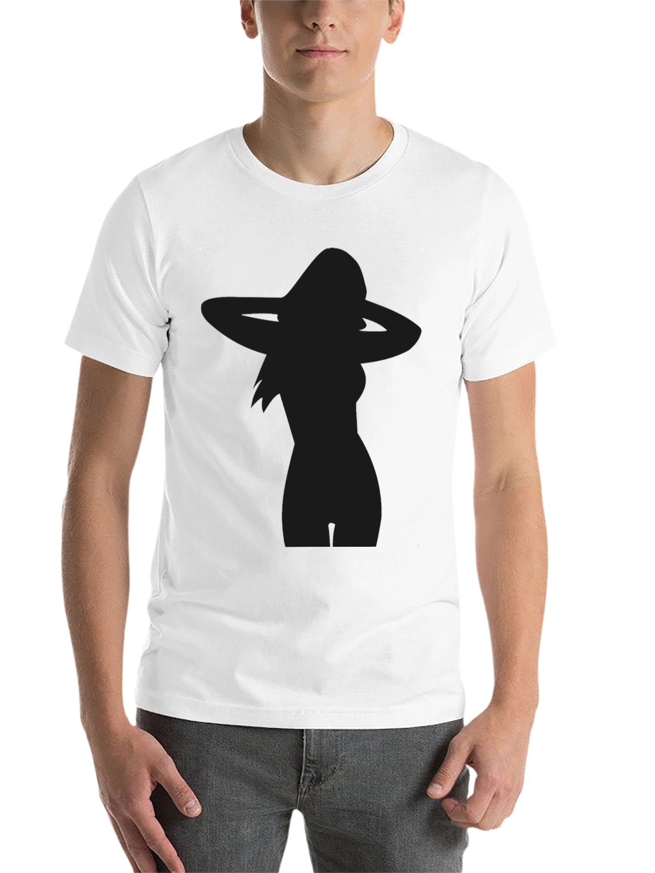 Black Silhouette Tee - Sexy Woman Print view 14