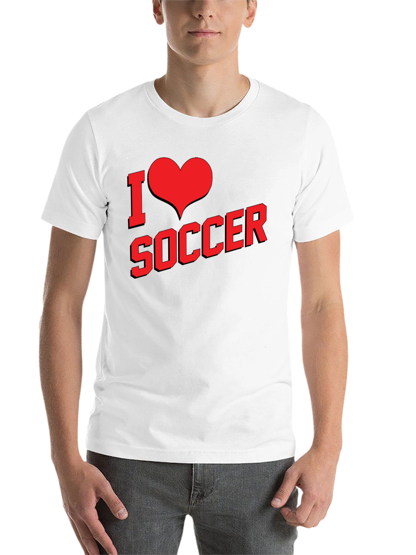 Black I Love Soccer Graphic Tee - Black Cotton T-Shirt view 14