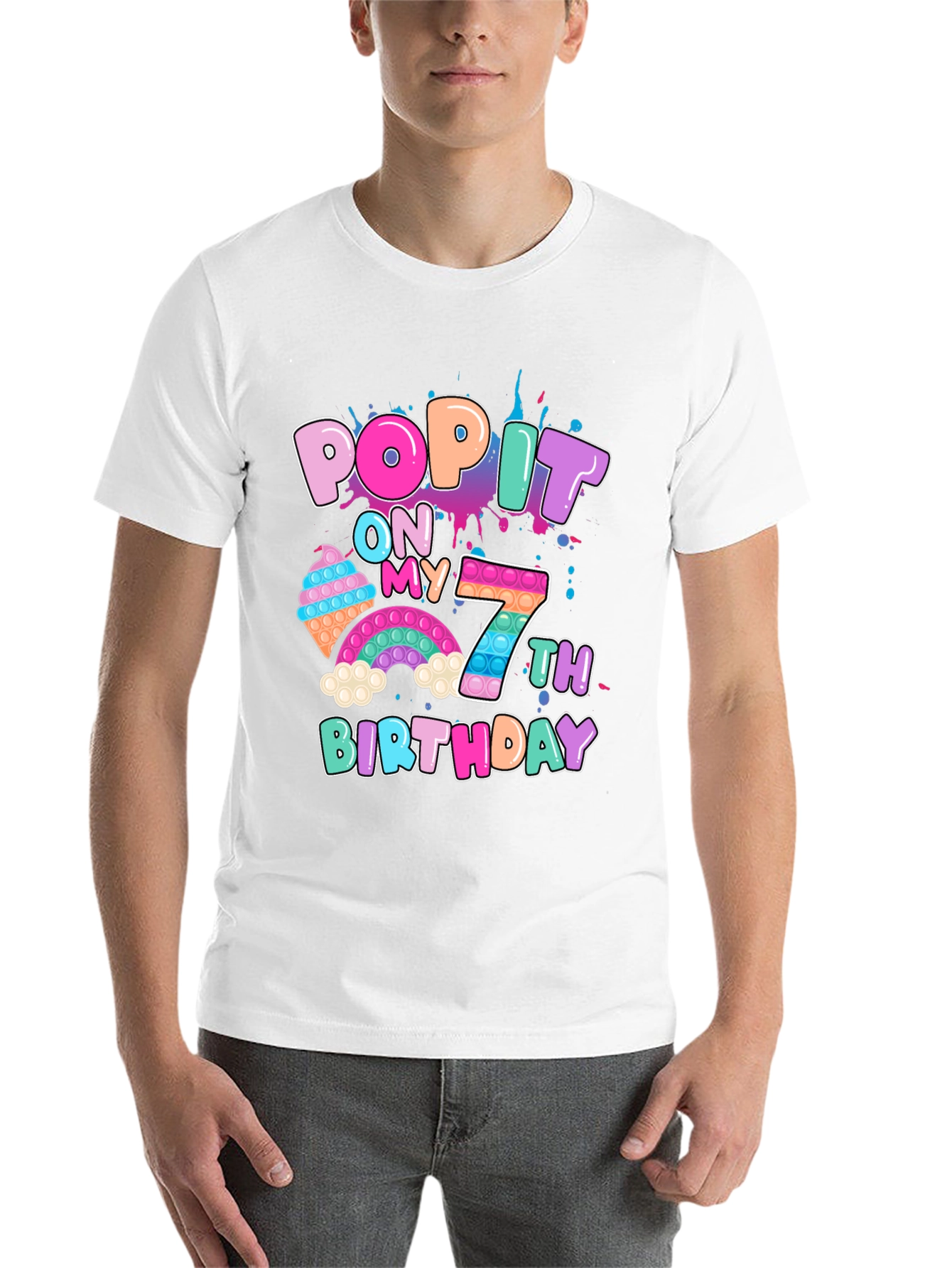 Black Pop It On My 7th Birthday T-Shirt view 14