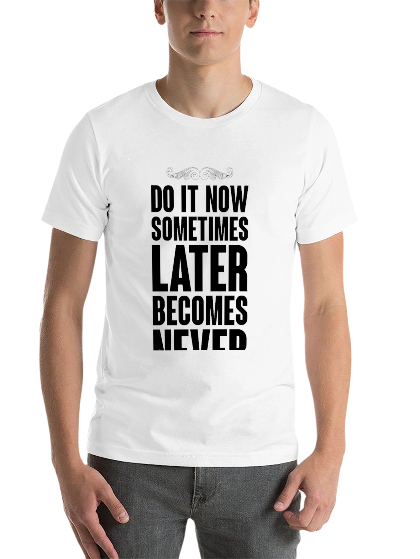 Black Motivational 'Do It Now' Black T-Shirt view 14
