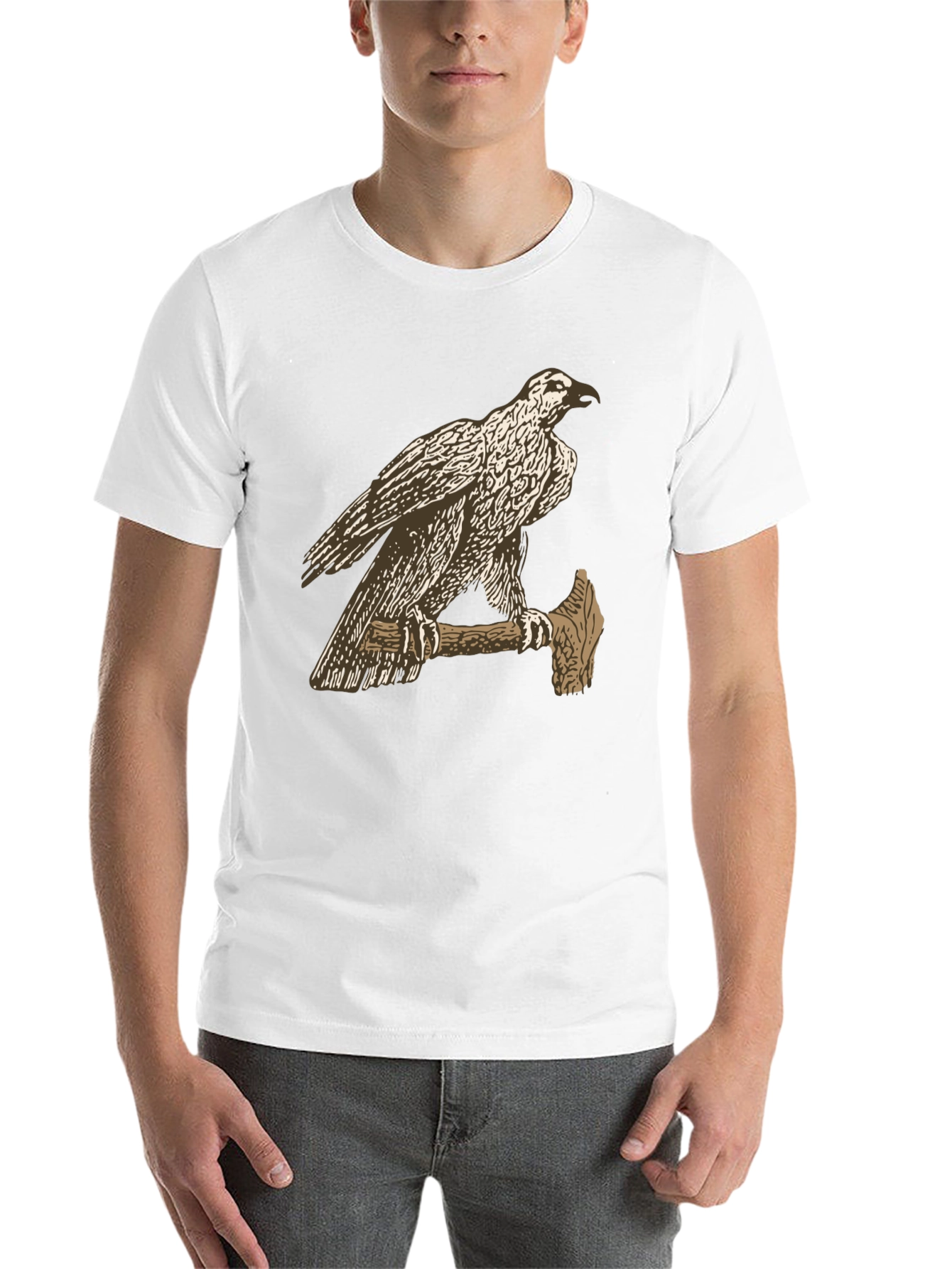 Black Eagle on Axe Black T-Shirt - Unique Graphic Tee view 14