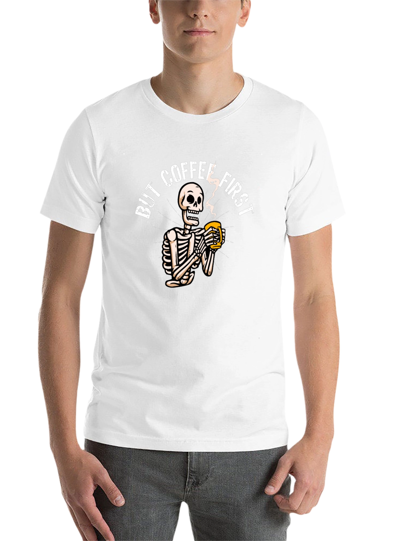 Black But Coffee First Skeleton Graphic Tee view 14