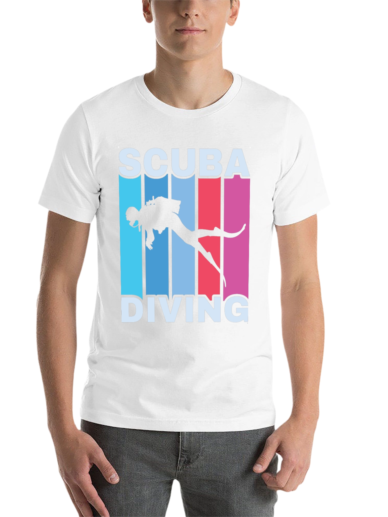 Black Scuba Diving Retro T-Shirt view 14