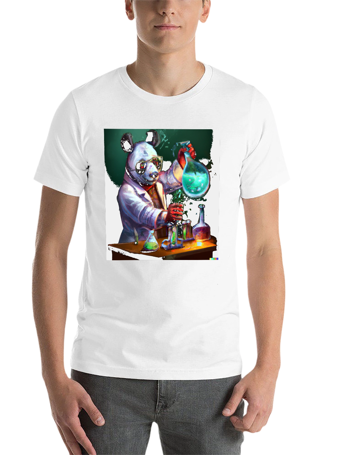 Black Scientist Panda Graphic Tee - Quirky & Unique view 14