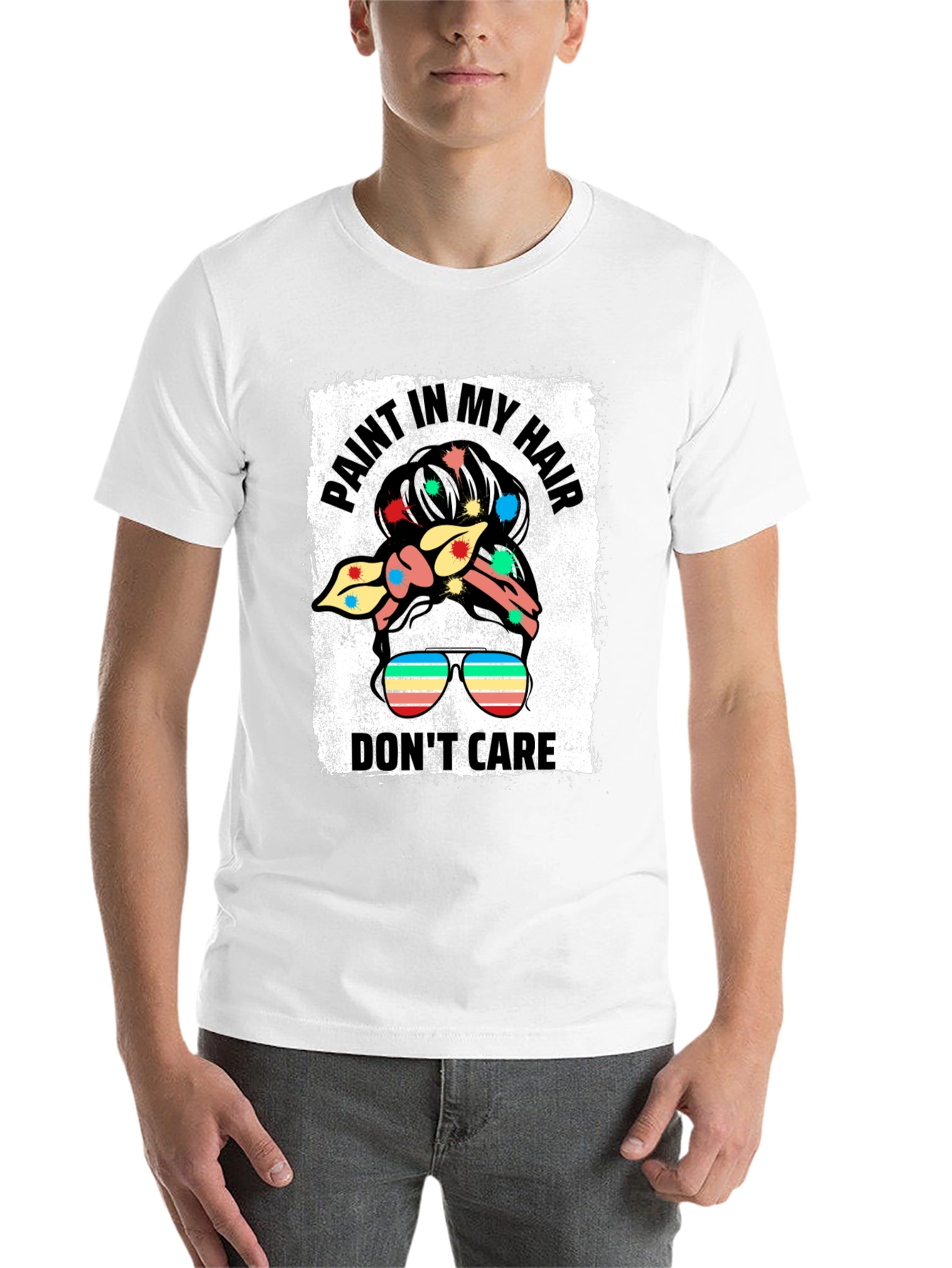 Black Paint In My Hair Don't Care Black T-Shirt view 14