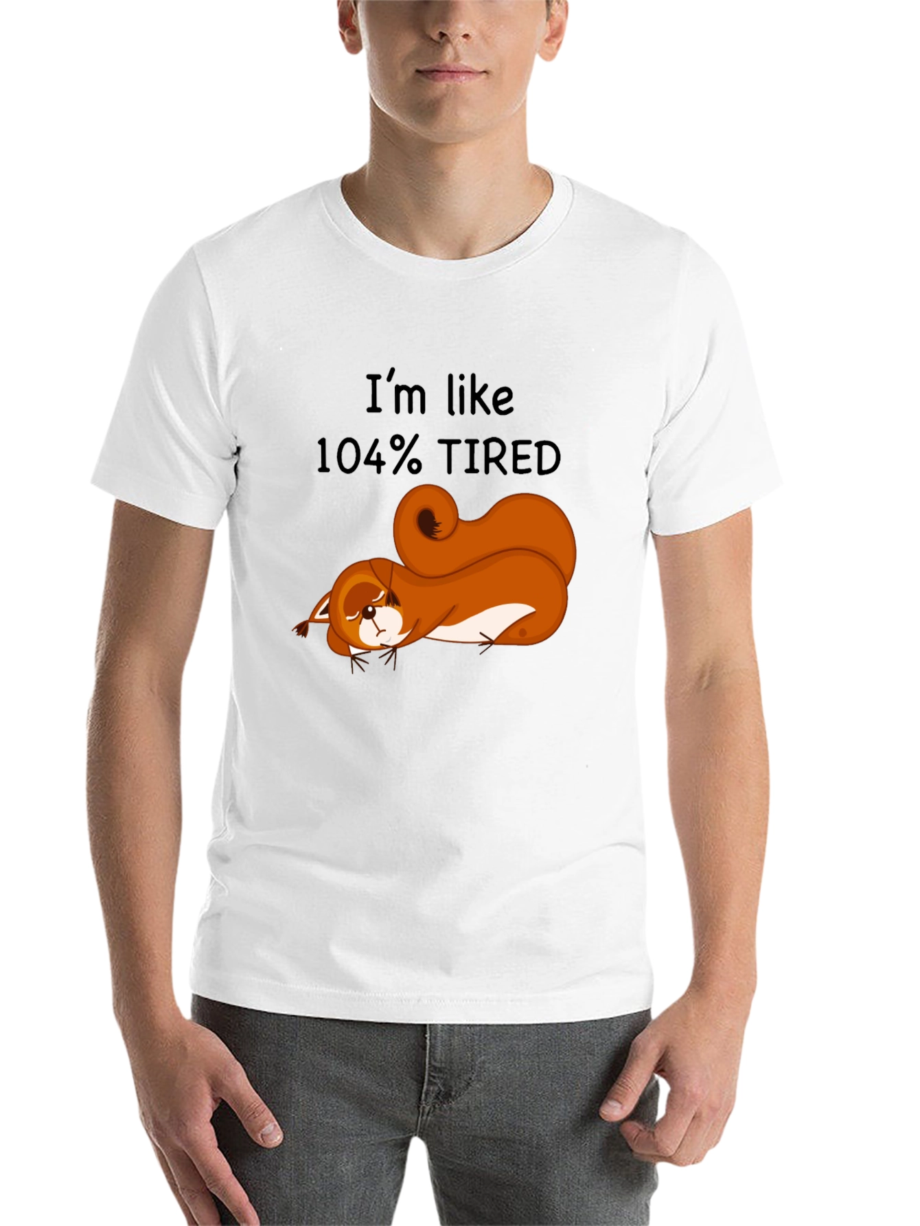 Black I'm Like 104% Tired Squirrel Graphic Tee view 14