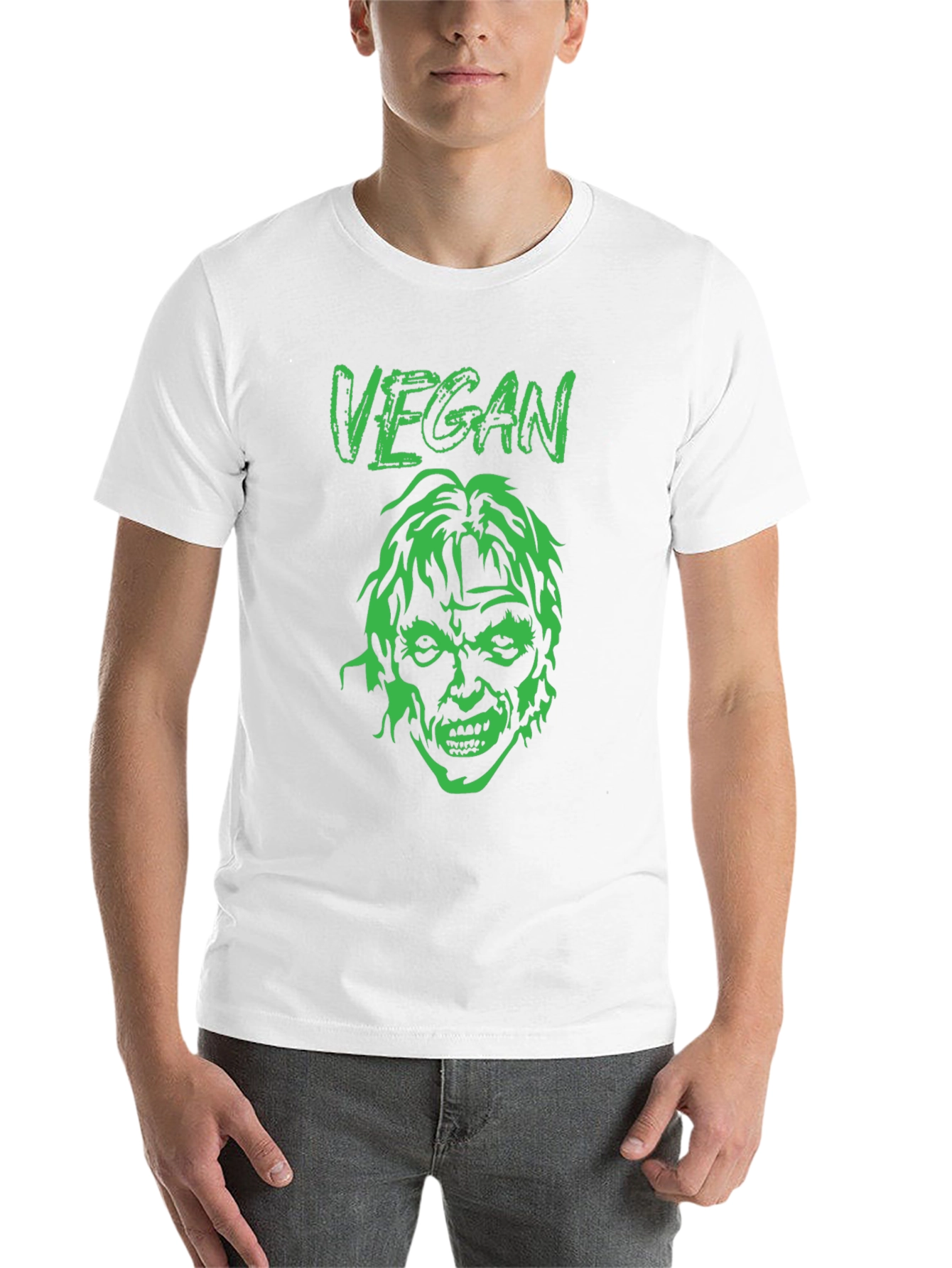 Black Vegan Zombie Graphic Tee - Black view 14