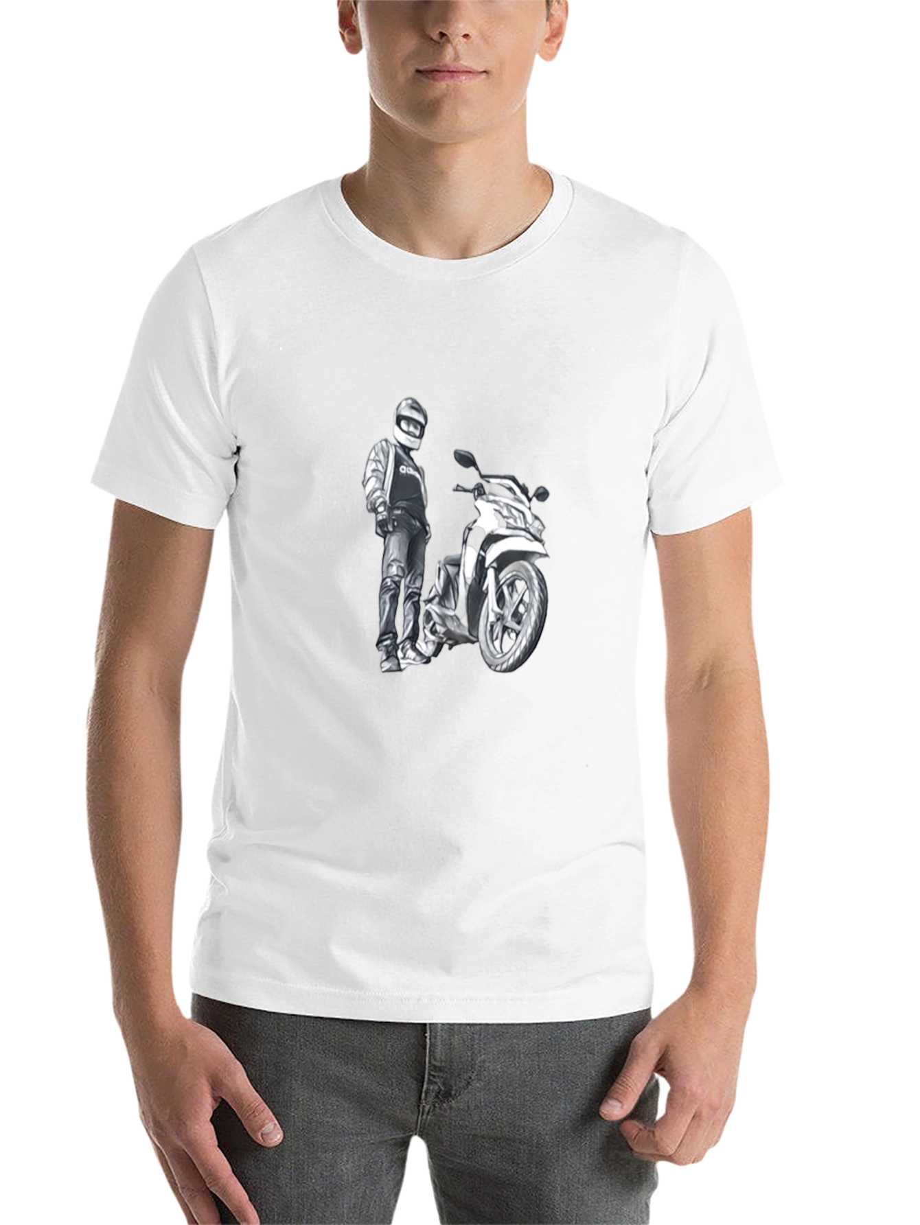 Black Motorcycle Graphic Tee - Black Cotton Comfort view 14