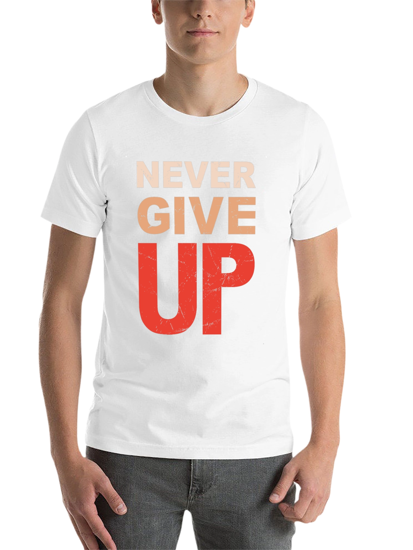 Black Never Give Up Graphic Tee - Inspirational Motivation Shirt view 14