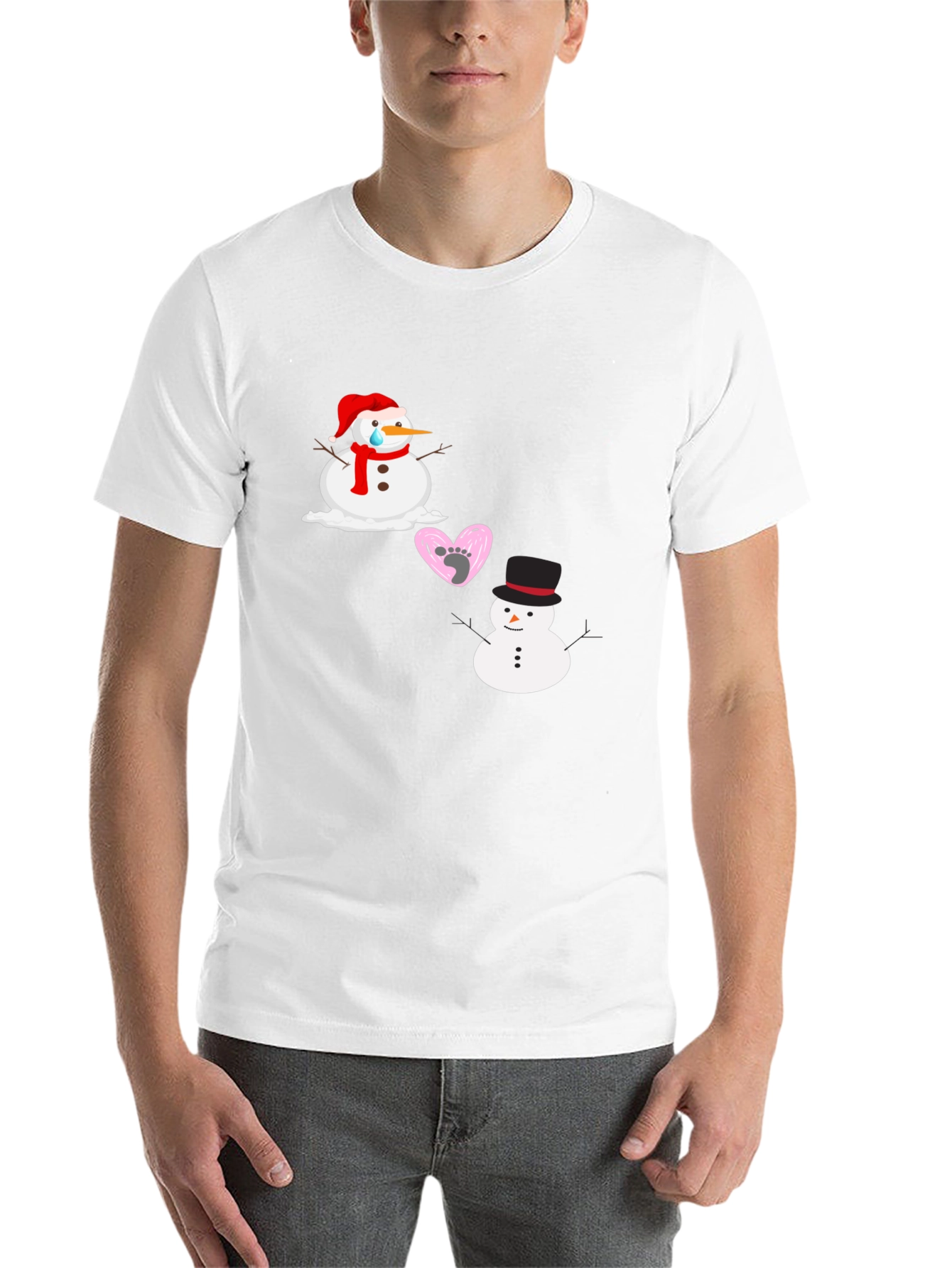 Black Sad Snowman T-Shirt view 14