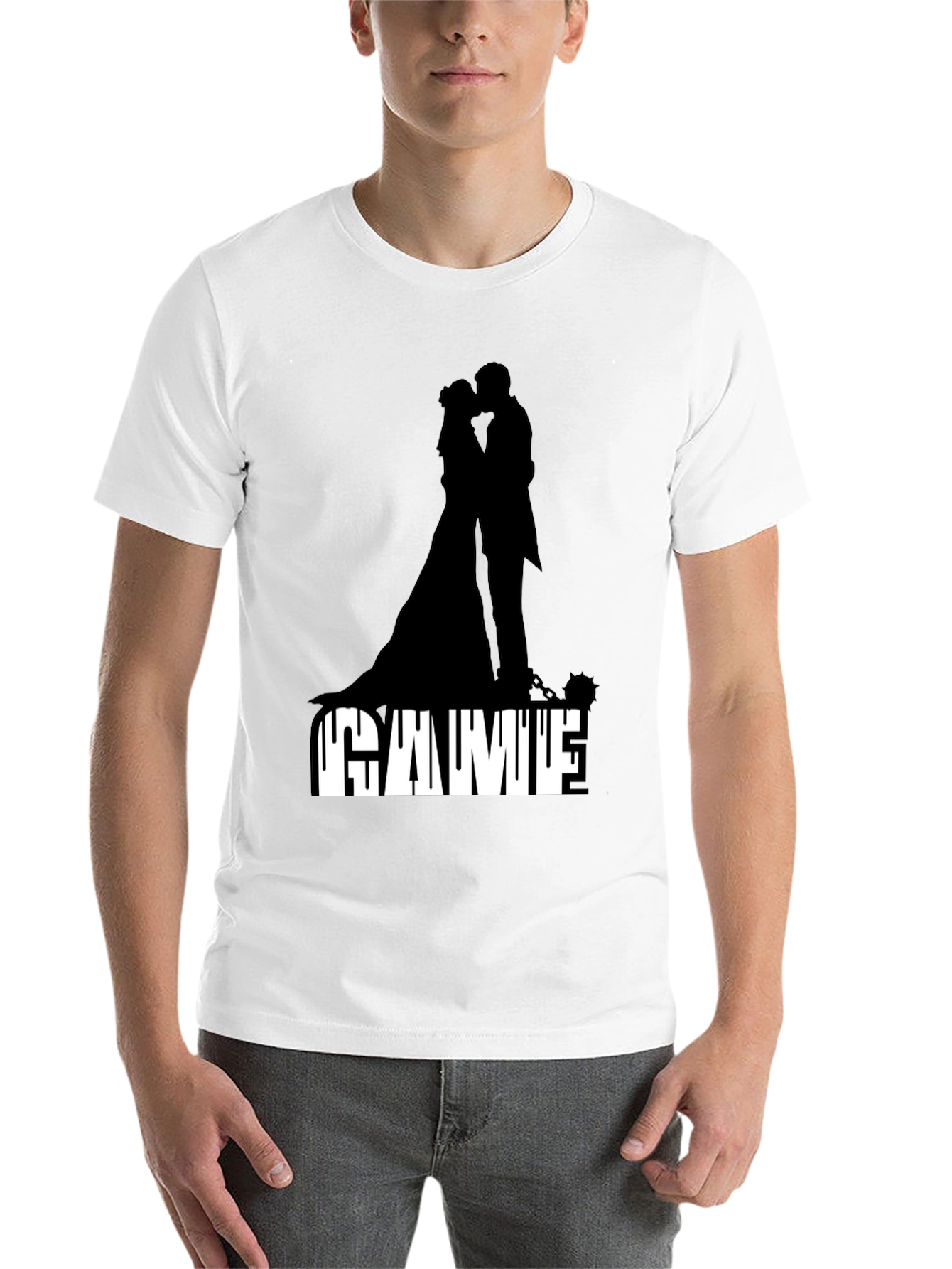 Black Gamufe Wedding Silhouette Graphic Tee - Black view 14