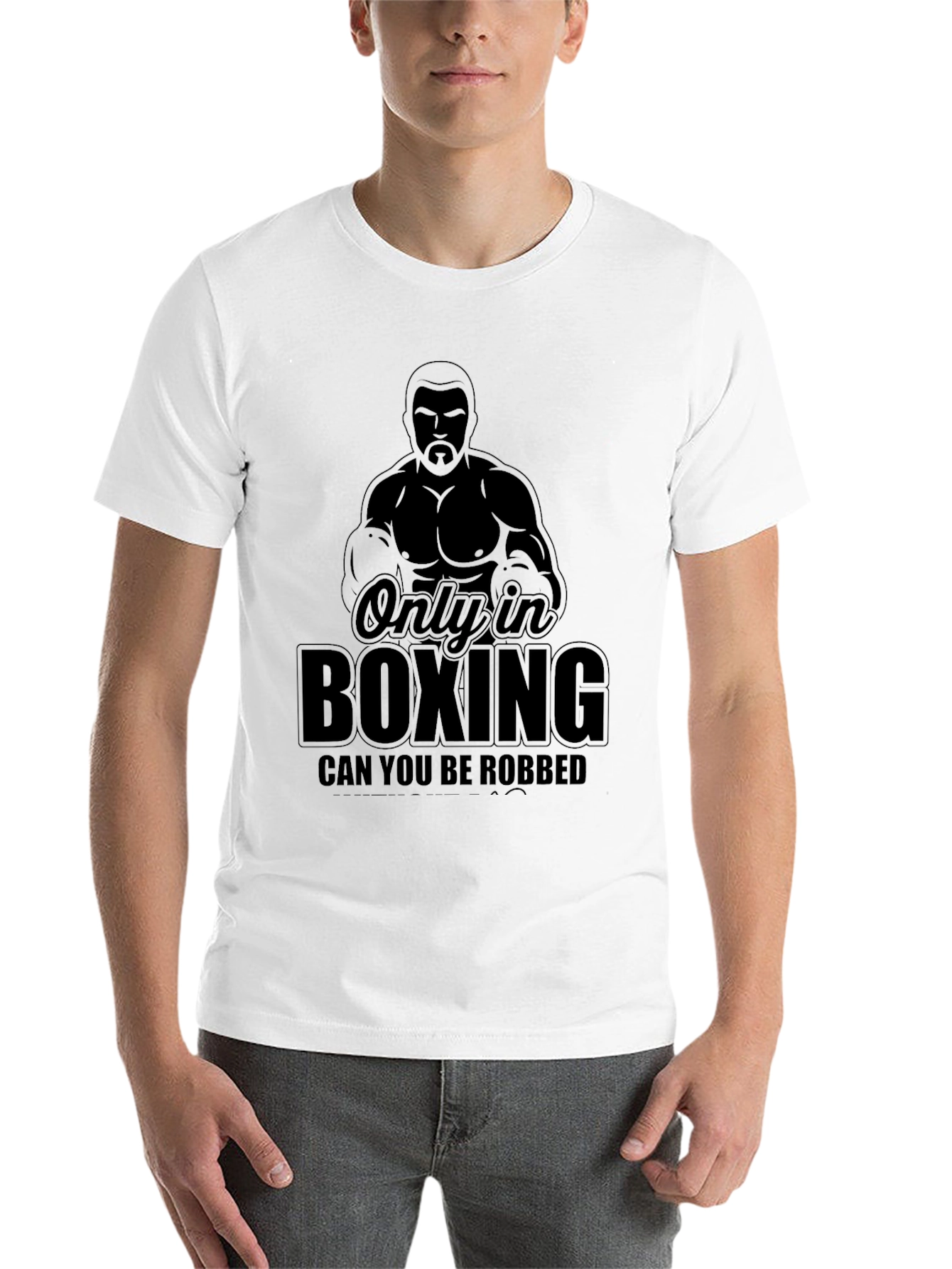 Black Only in Boxing T-Shirt - Funny Boxing Quote Tee view 14