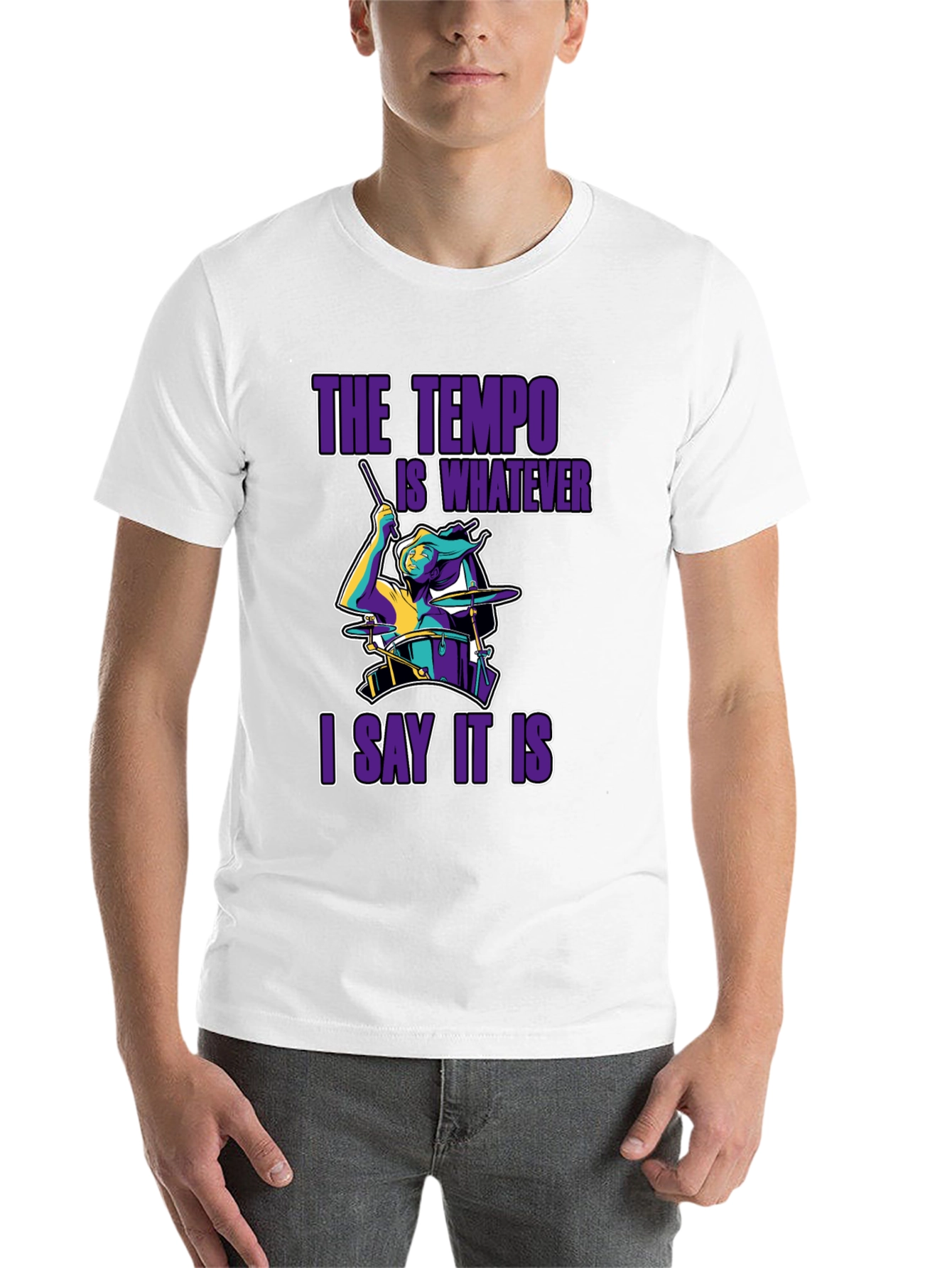 Black The Tempo Is Whatever I Say It Is T-Shirt view 14