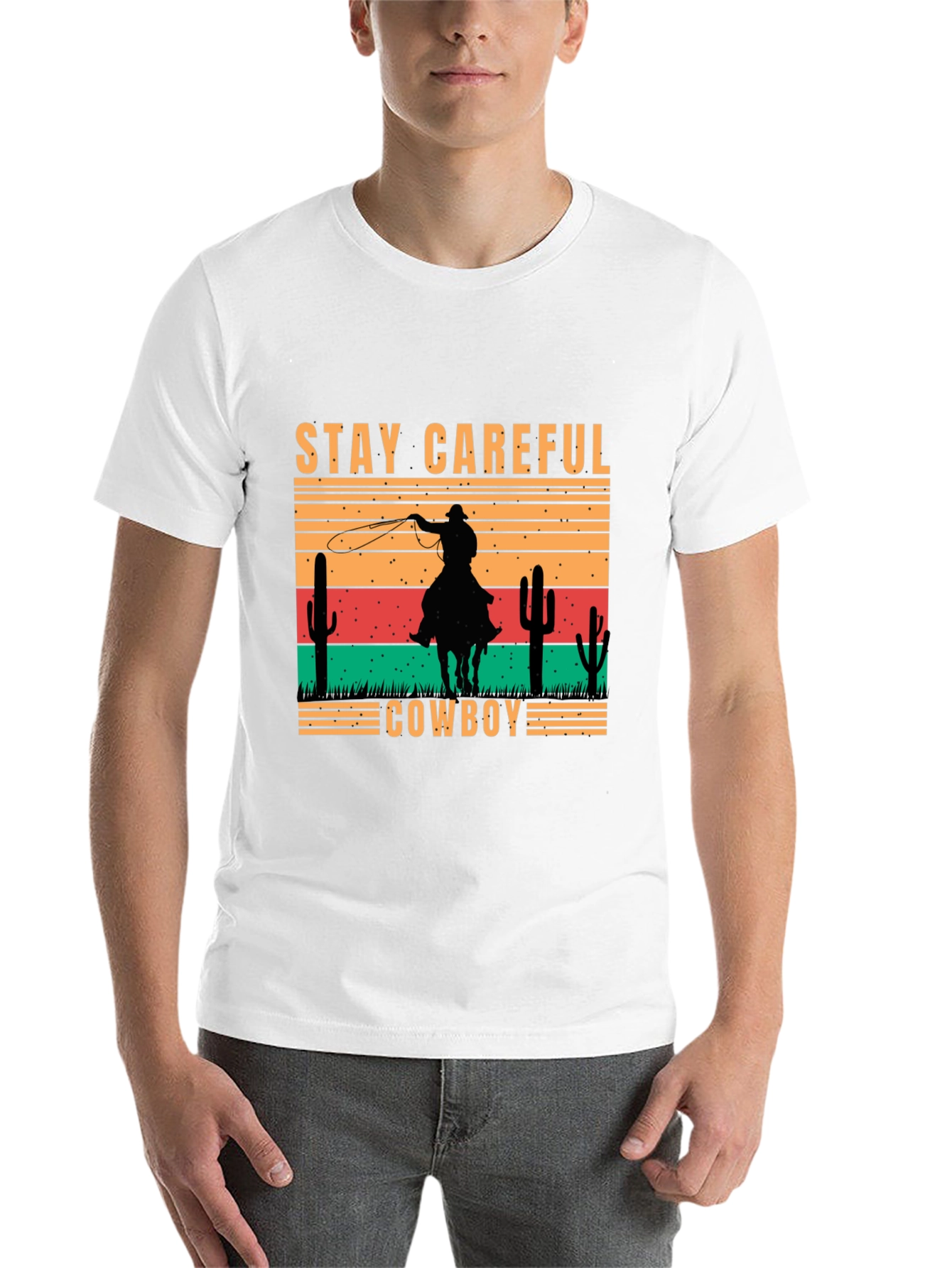 Black Stay Careful Cowboy Graphic Tee view 14