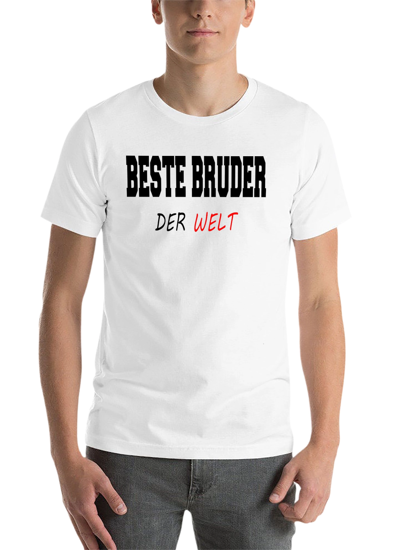 Black Beste Bruder Der Welt Men's Black T-Shirt view 14