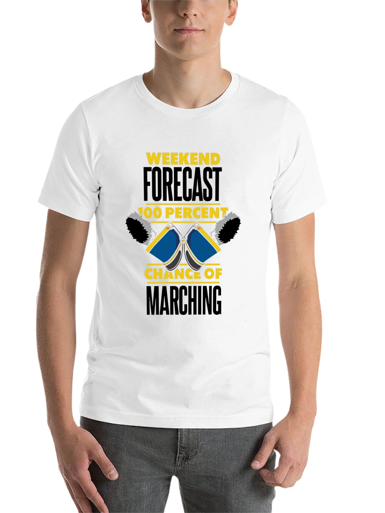 Black Marching Band Weekend Forecast T-Shirt view 14