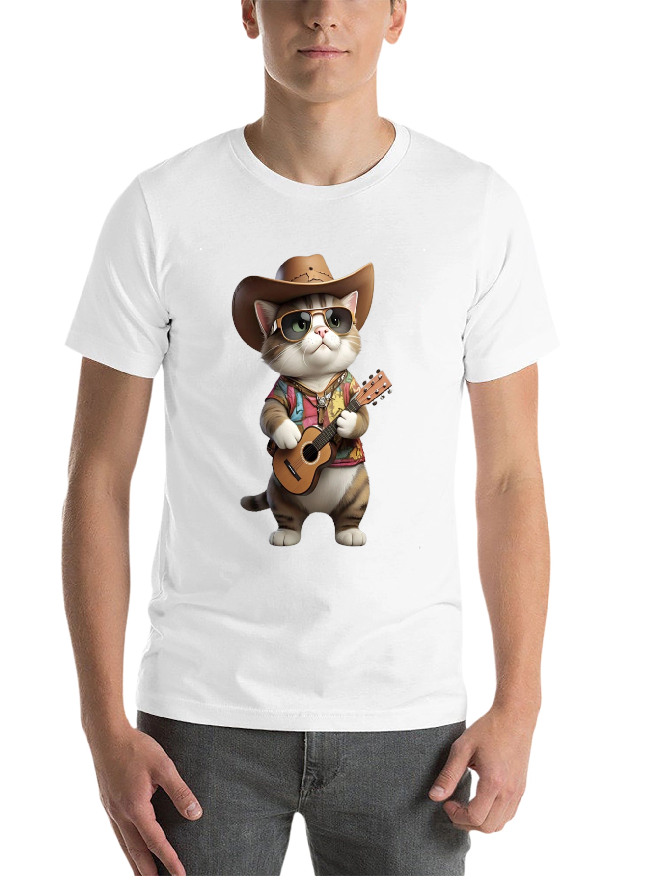 Black Cool Cat Cowboy T-Shirt view 14
