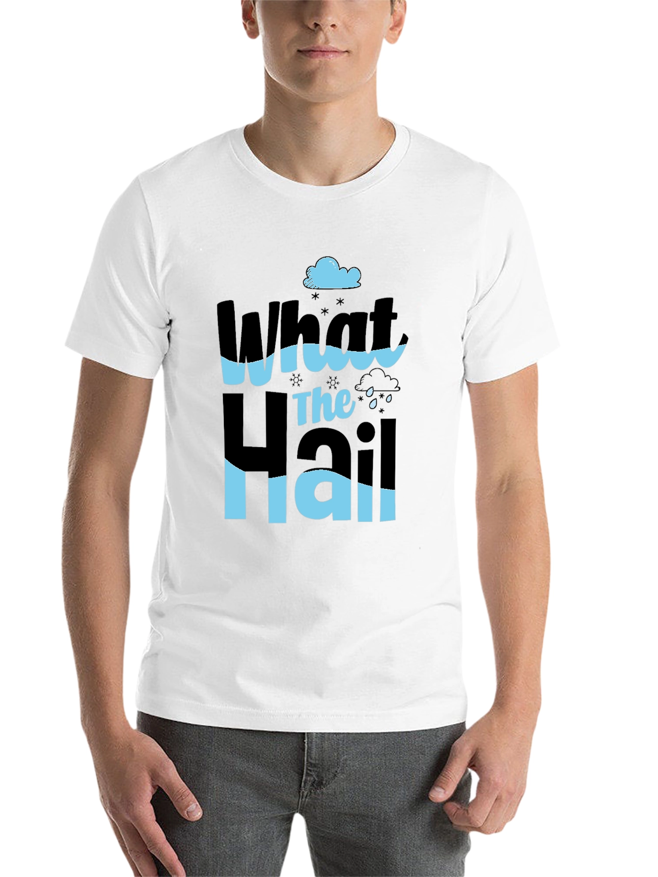 Black What the Hail T-Shirt - Weather Pun Tee view 14