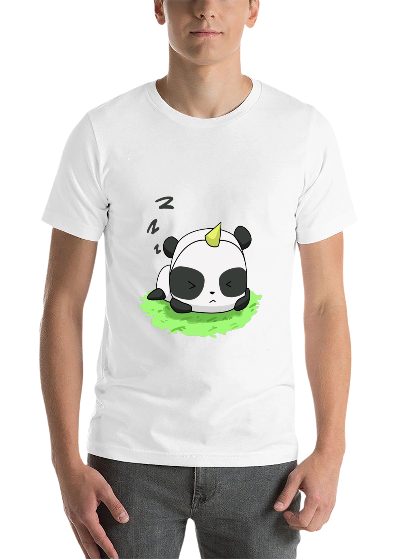 Black Cute Panda Unicorn Black T-Shirt view 14