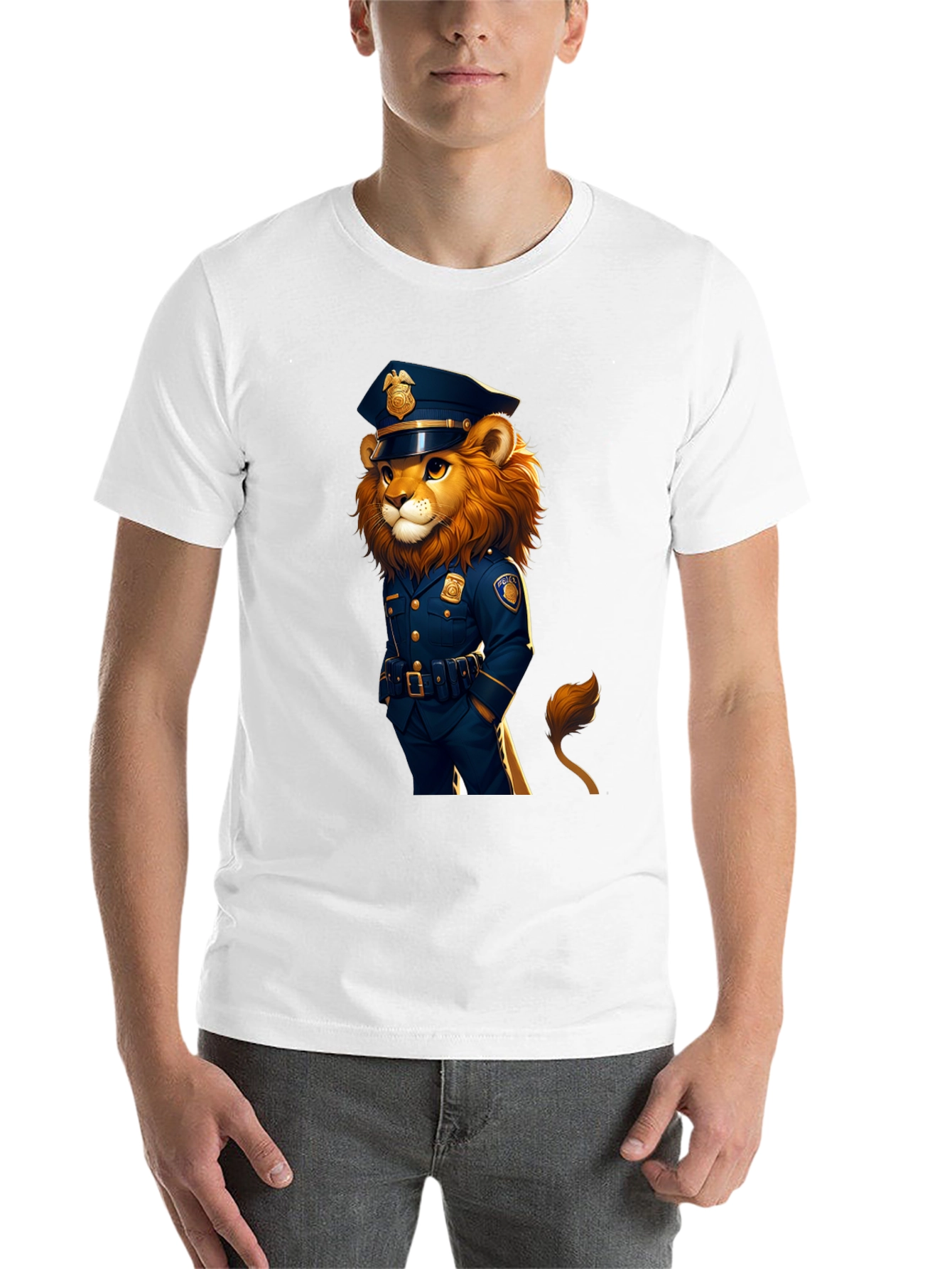Black Lion Police Officer Graphic Tee view 14