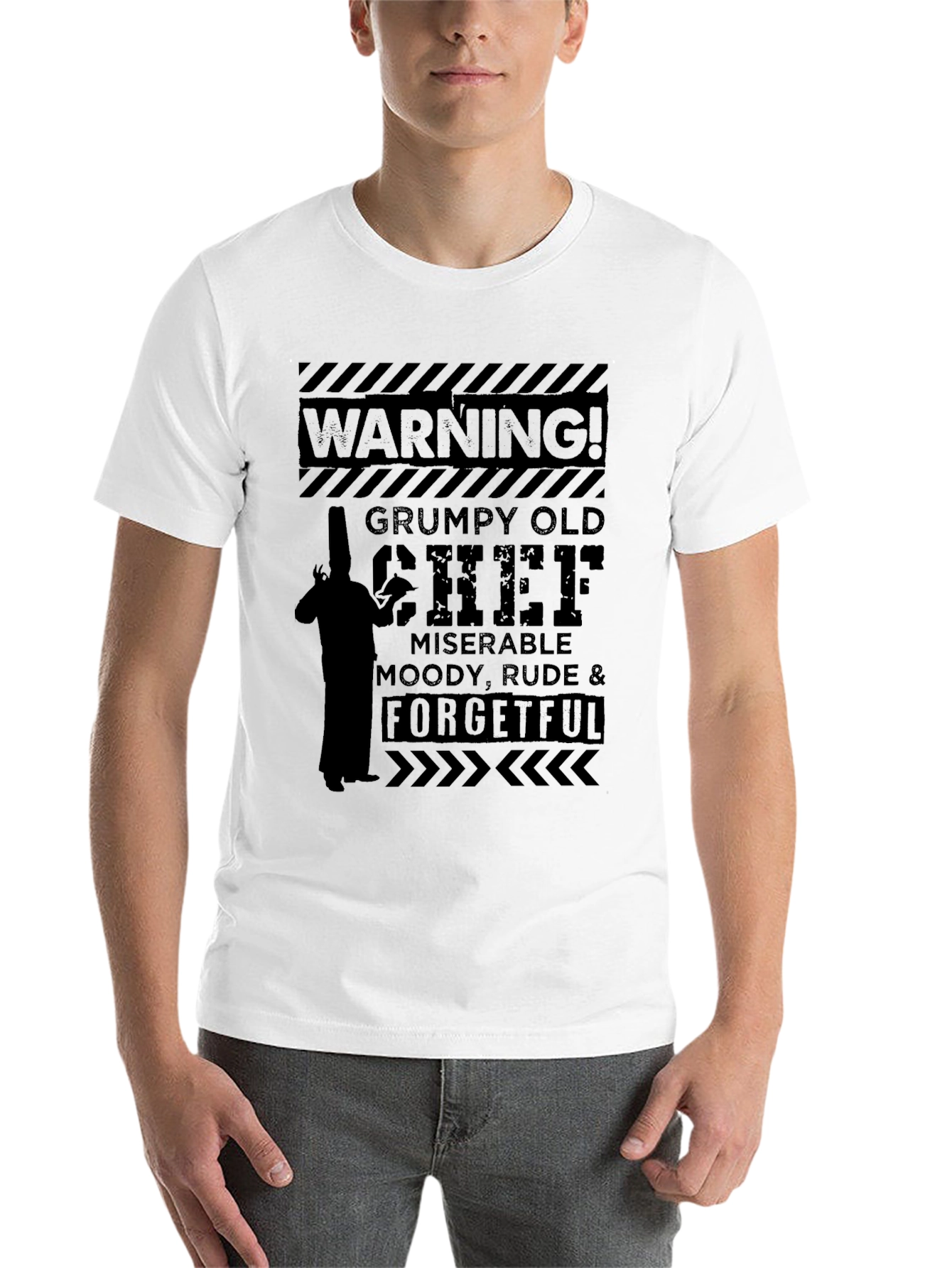 Black Grumpy Old Chef T-Shirt - Funny Kitchen Apparel view 14