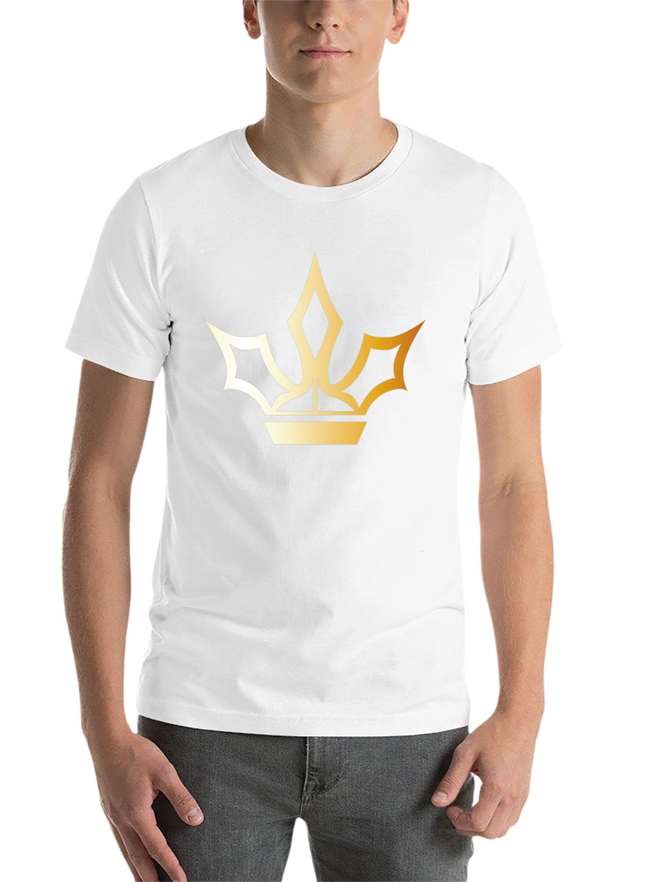 Black Golden Crown Graphic Black T-Shirt view 14