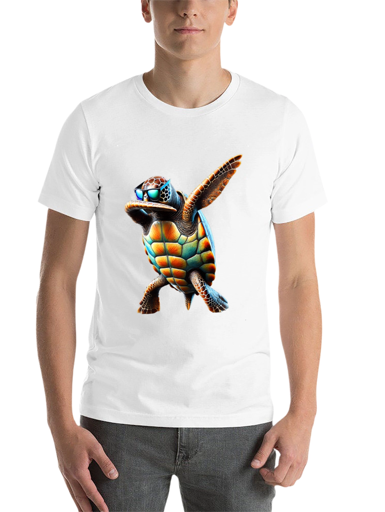 Black Dabbing Turtle Graphic Tee - Cool & Fun view 14