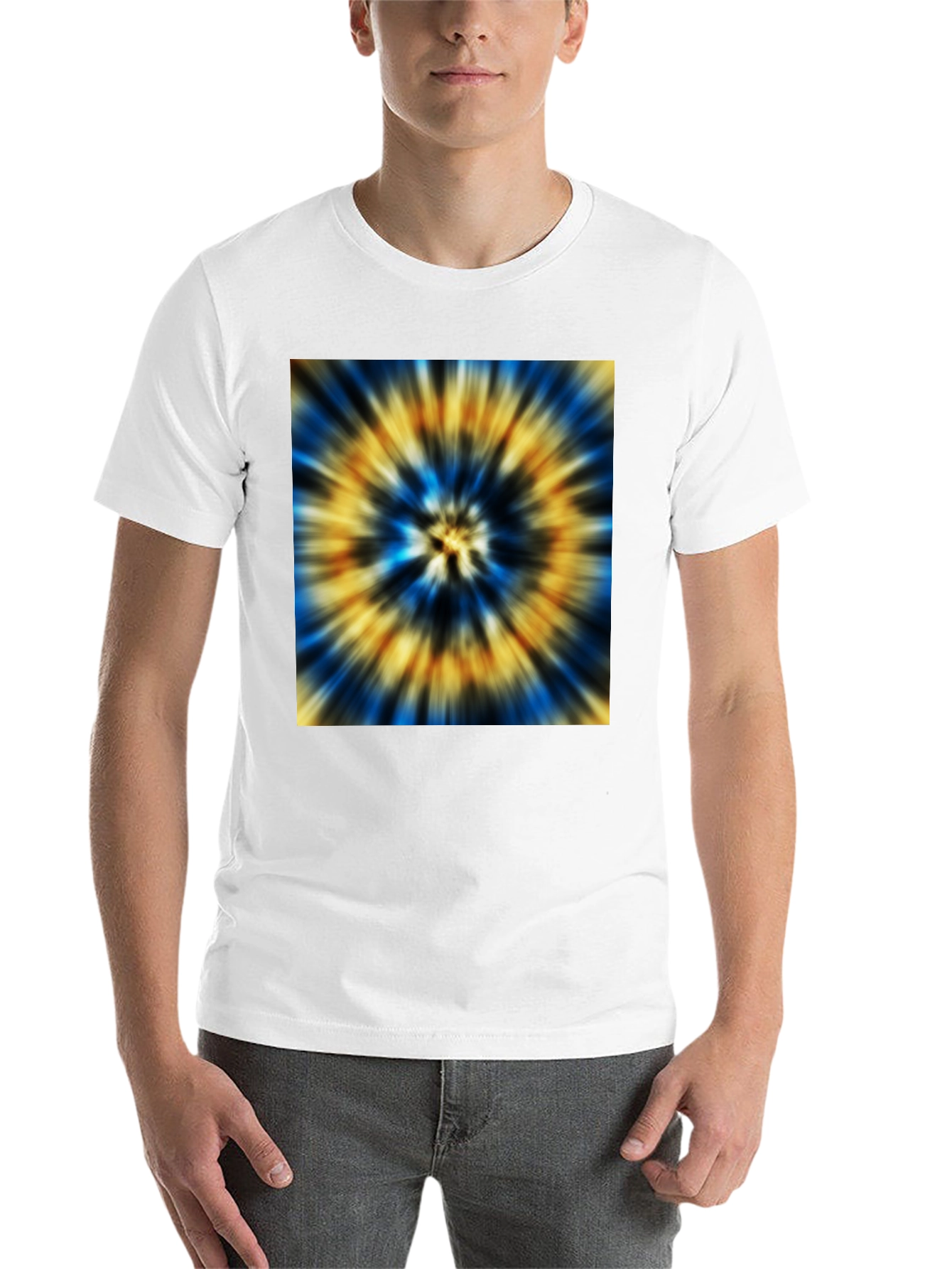 Black Vibrant Tie-Dye Graphic Black T-Shirt view 14