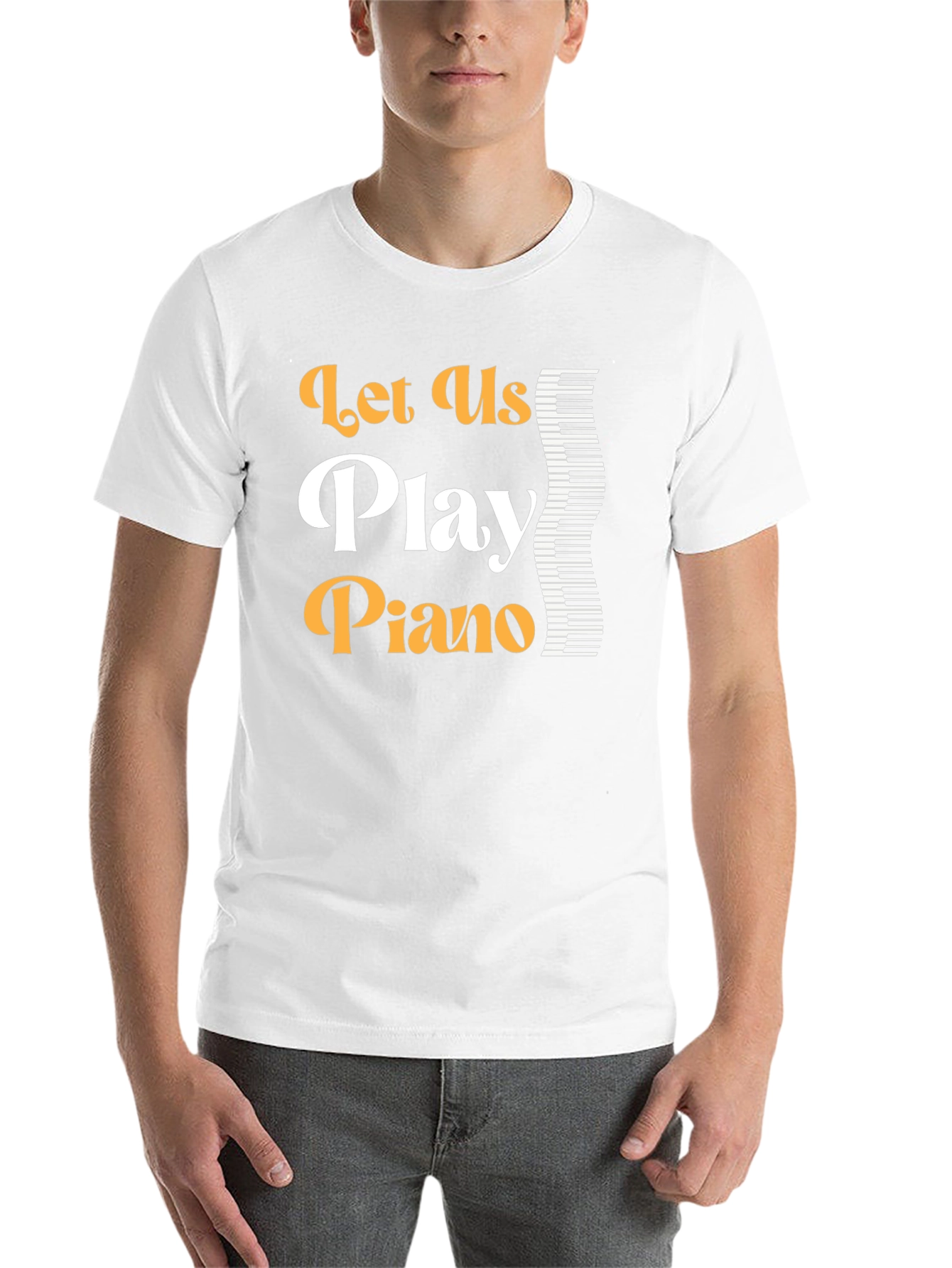 Black Let's Play Piano Graphic T-Shirt view 14