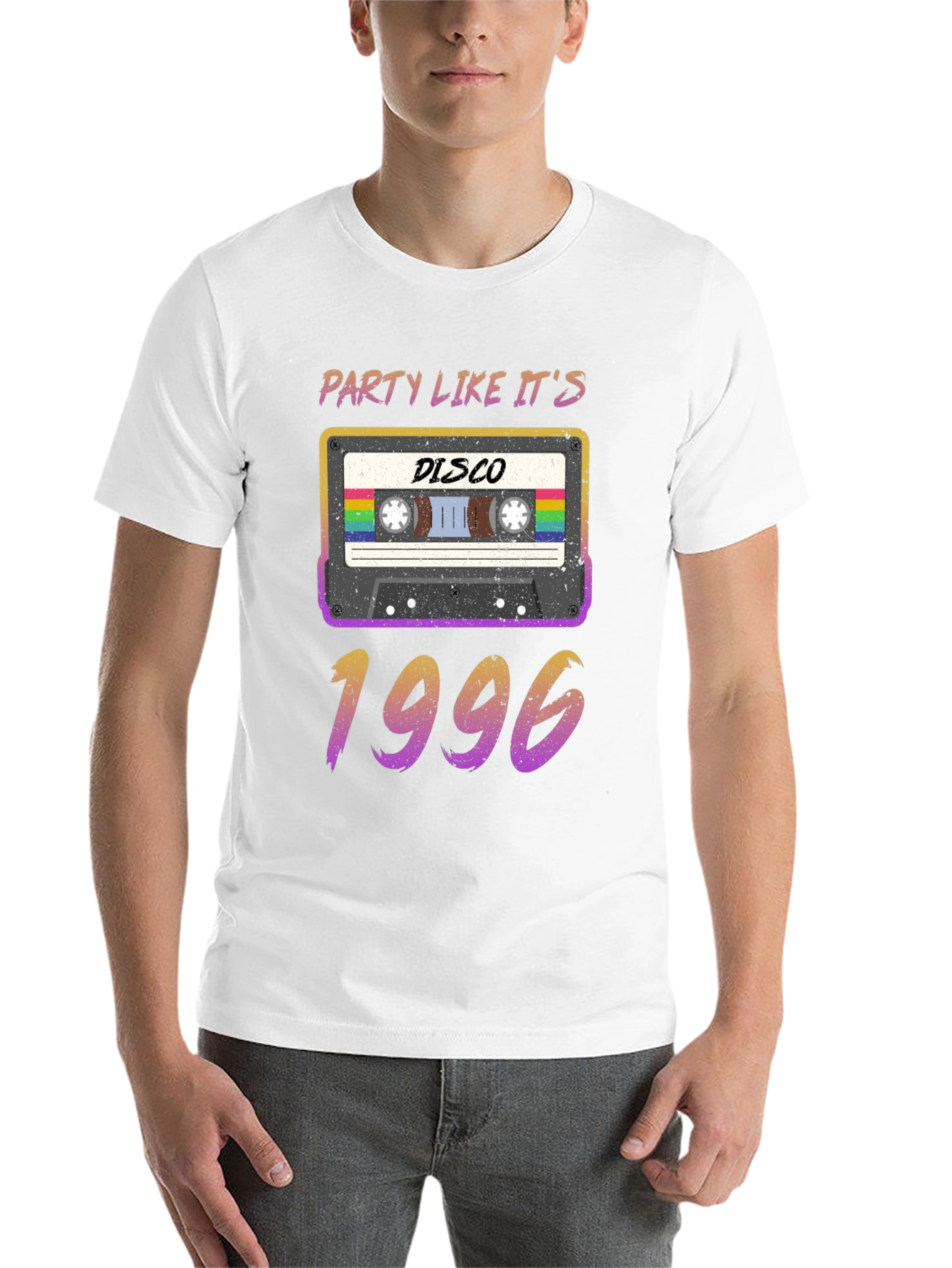 Black Party Like It's 1996 Disco Cassette Tape T-Shirt view 14