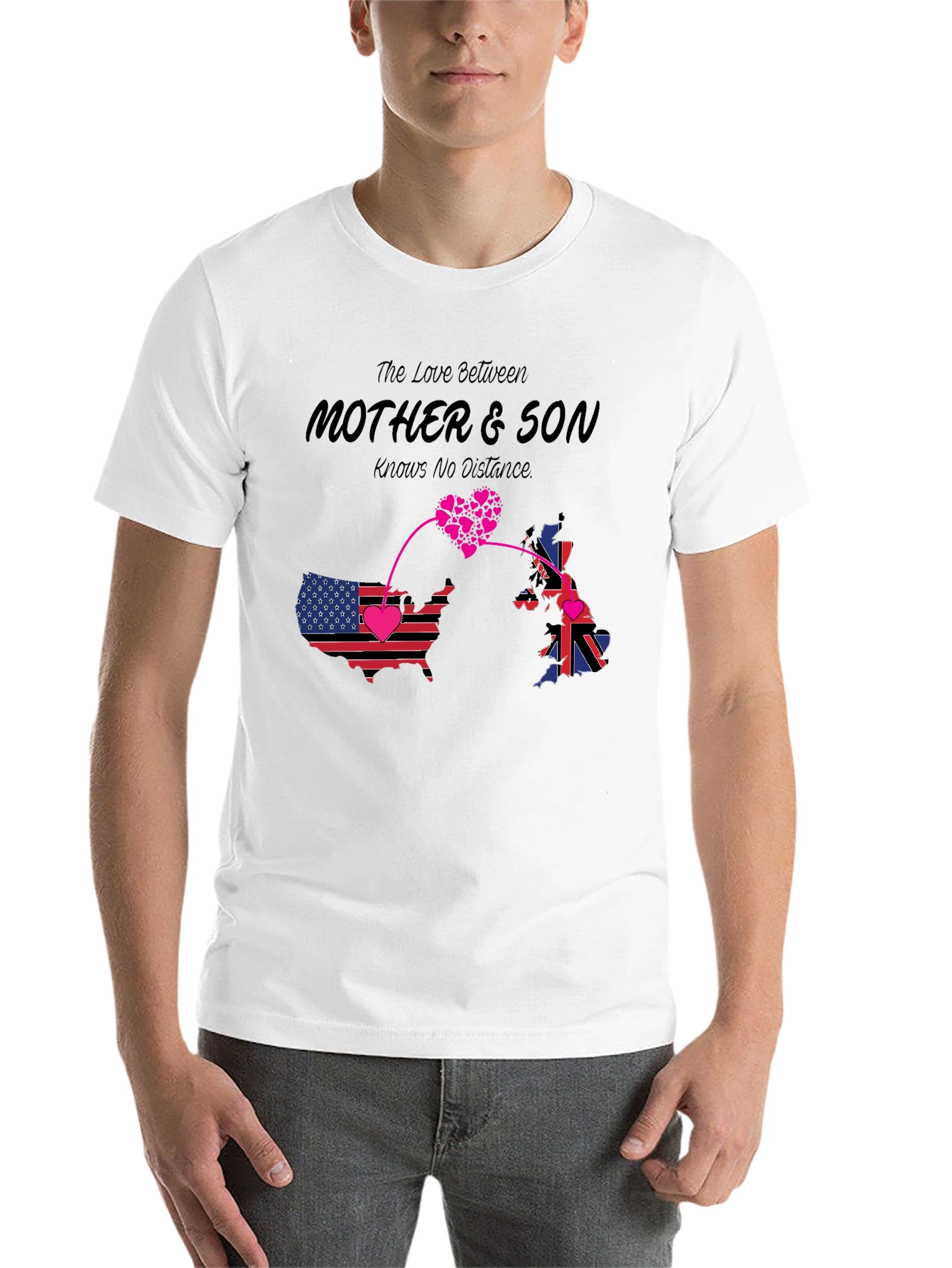 Black Mother & Son Distance Love T-Shirt view 14