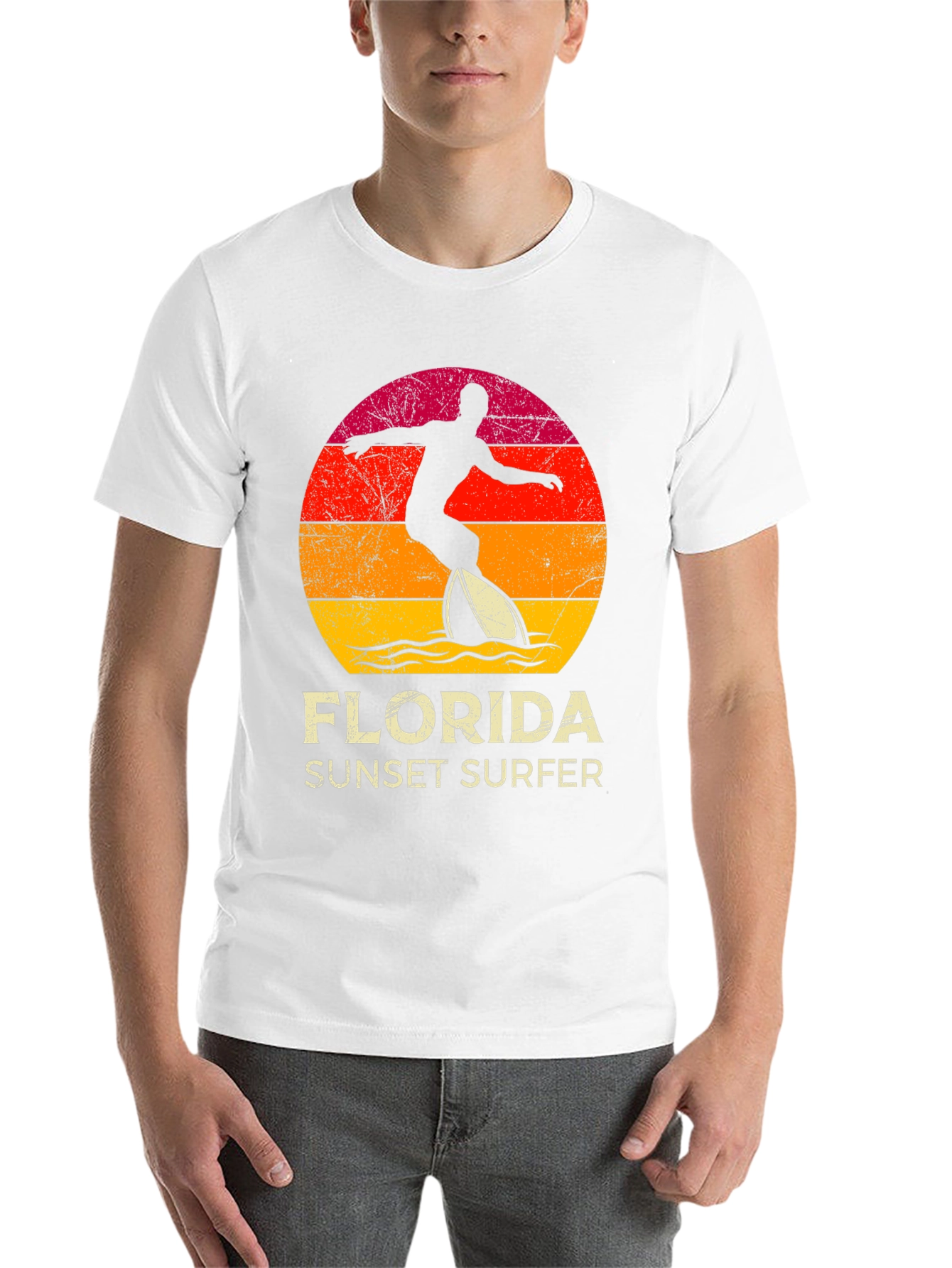 Black Florida Sunset Surfer Graphic Tee view 14