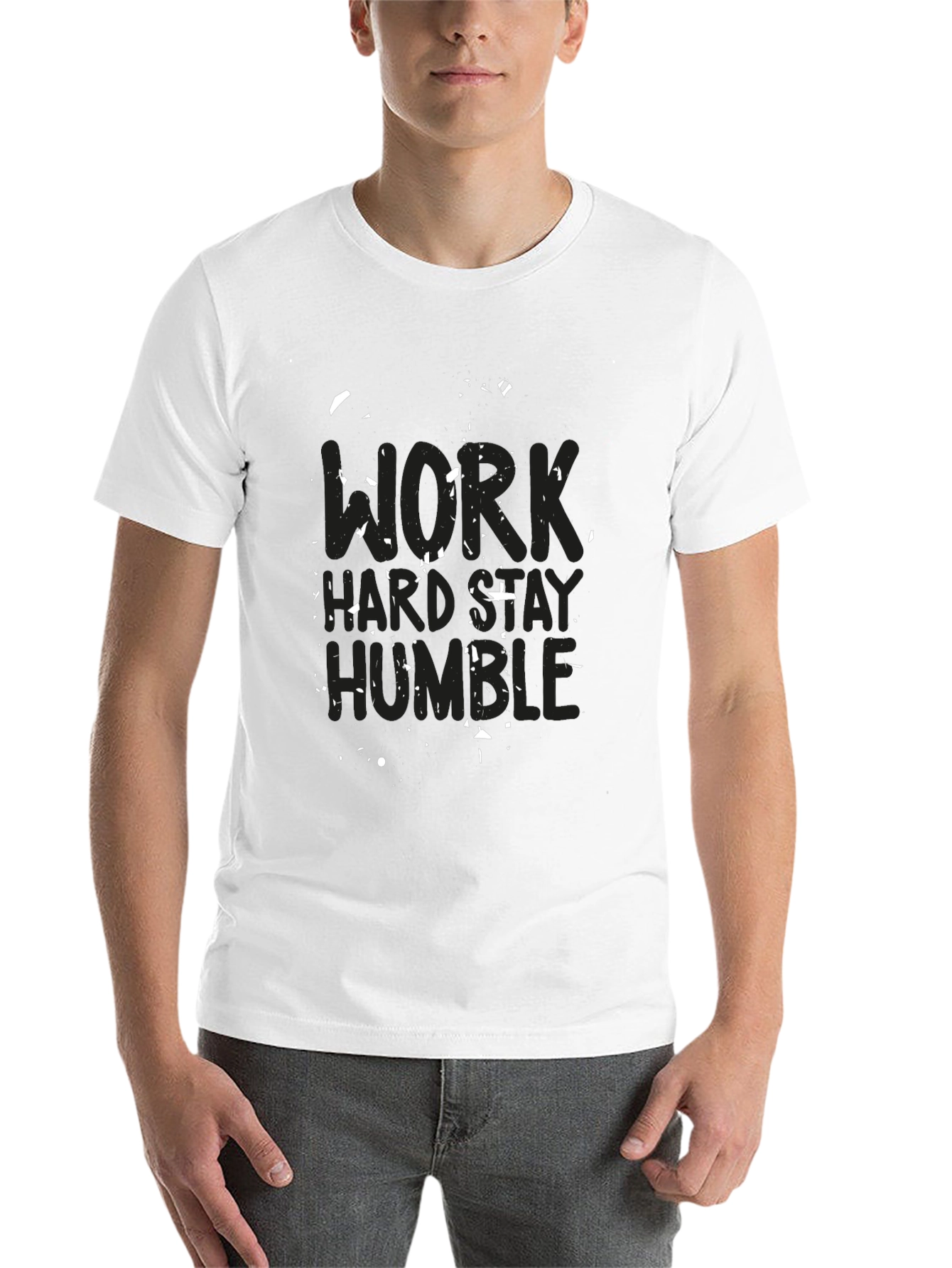 Black Work Hard Stay Humble Black T-Shirt view 14