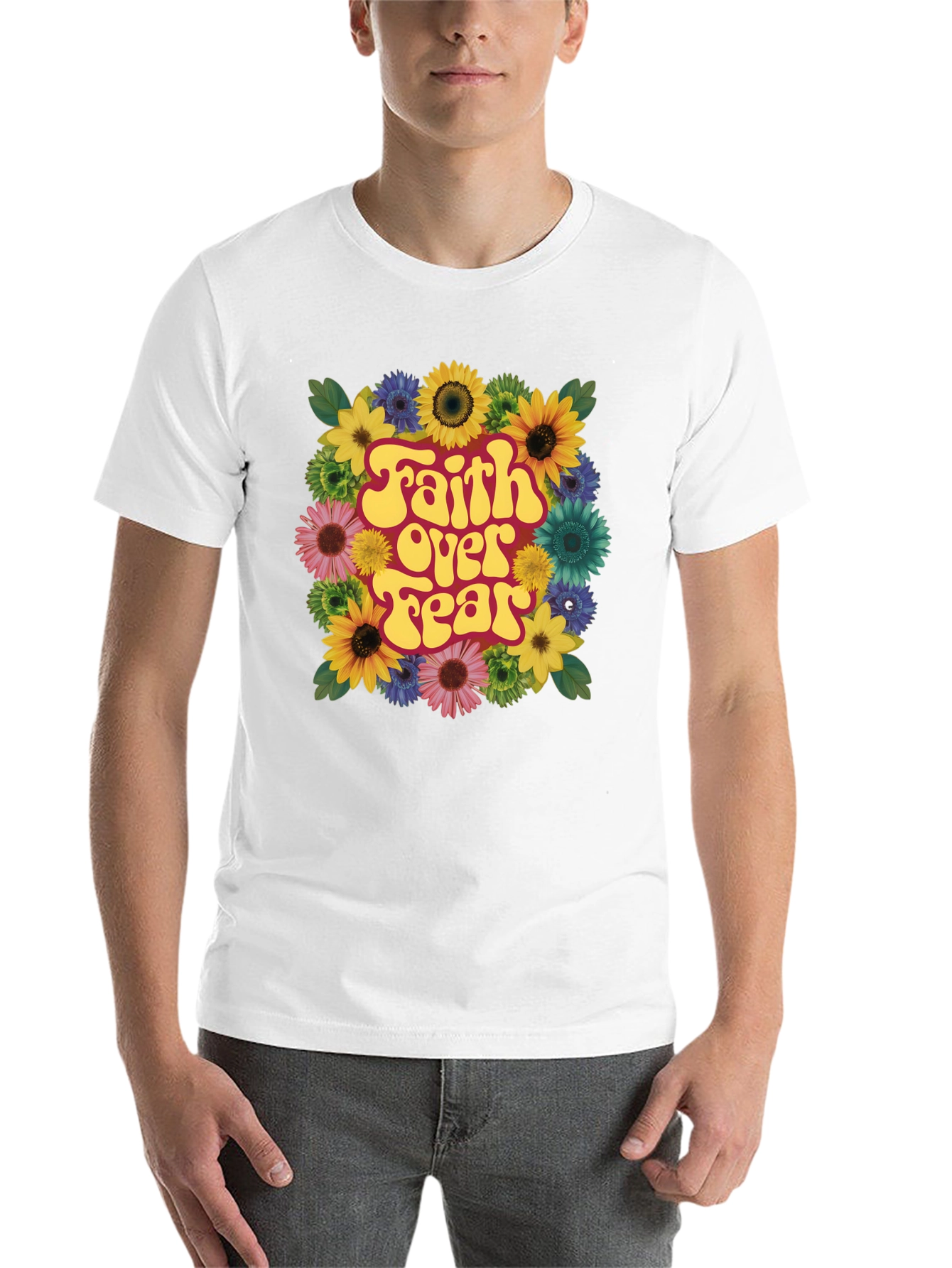 Black Faith Over Fear Floral T-Shirt view 14