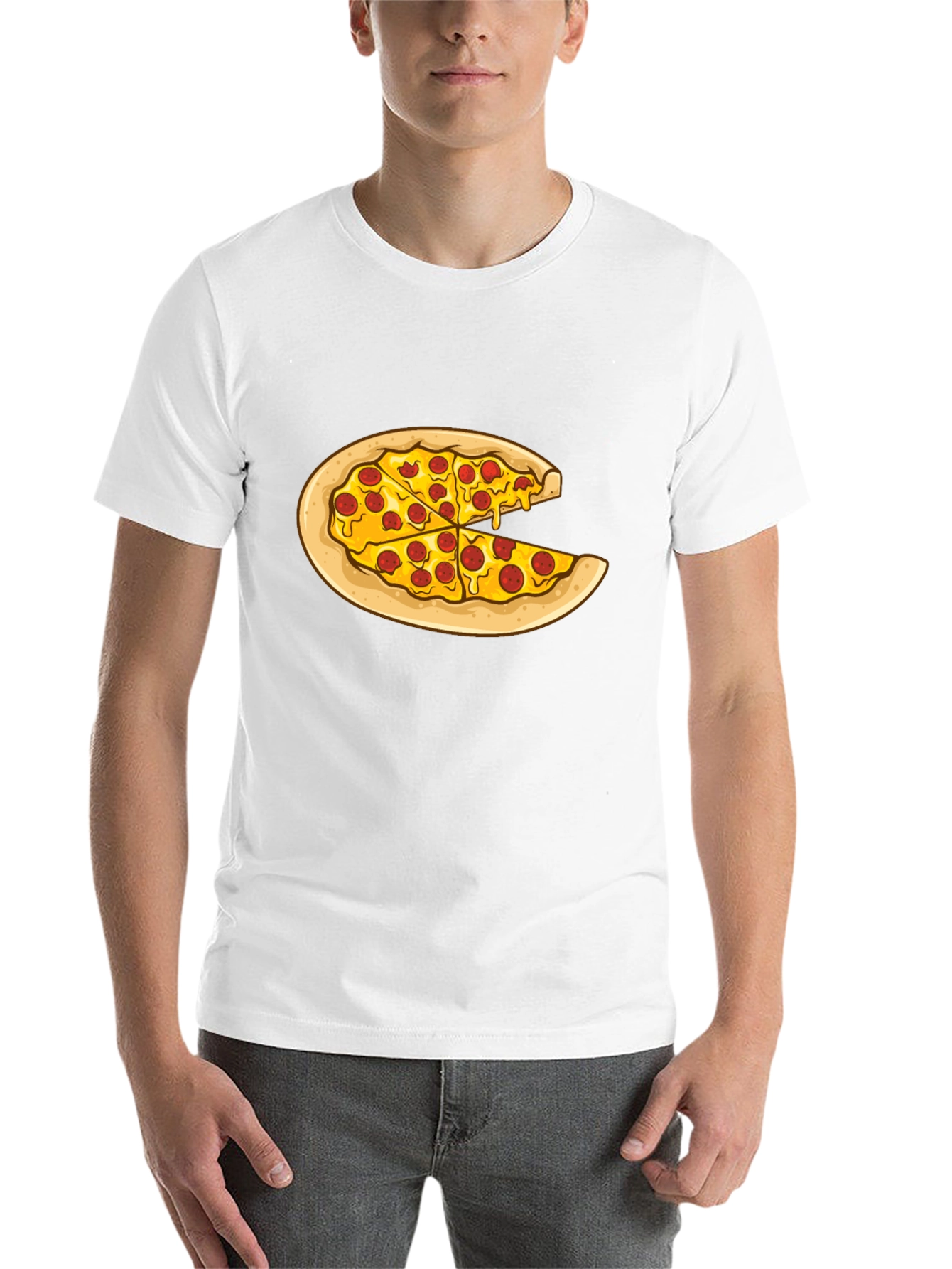 Black Pizza Slice Graphic Tee - Casual Comfort view 14