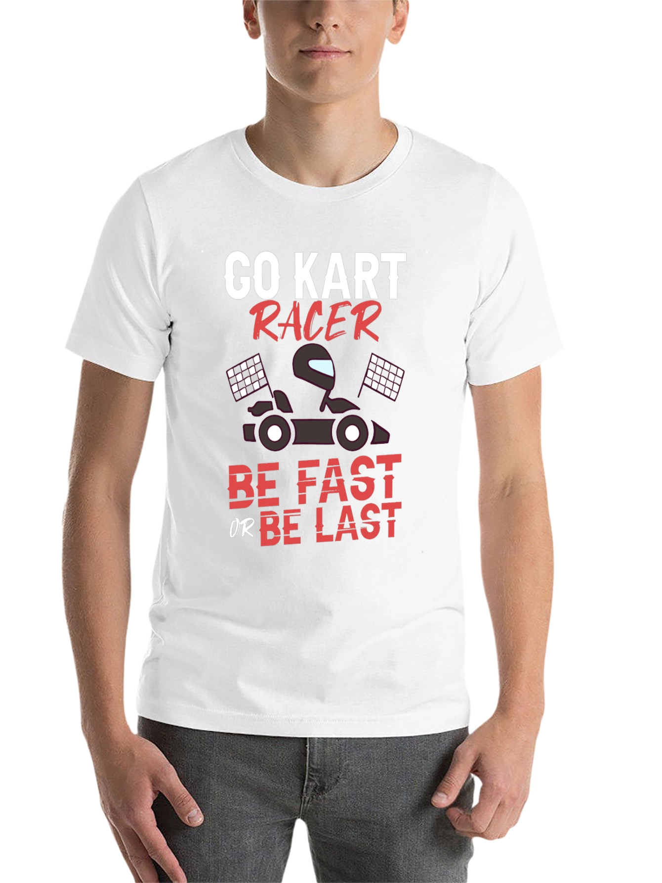 Black Go Kart Racer T-Shirt - Be Fast or Be Last Tee view 14