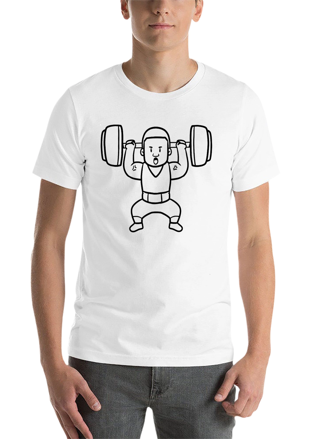 Black Weightlifting Cartoon Graphic Tee - Black view 14