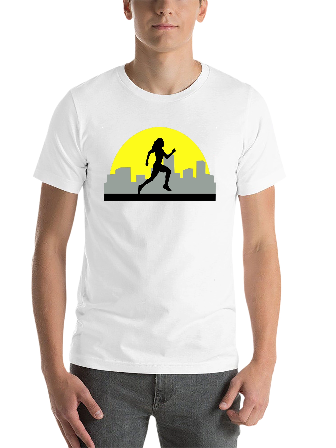 Black Runner Silhouette Graphic Tee - Black view 14