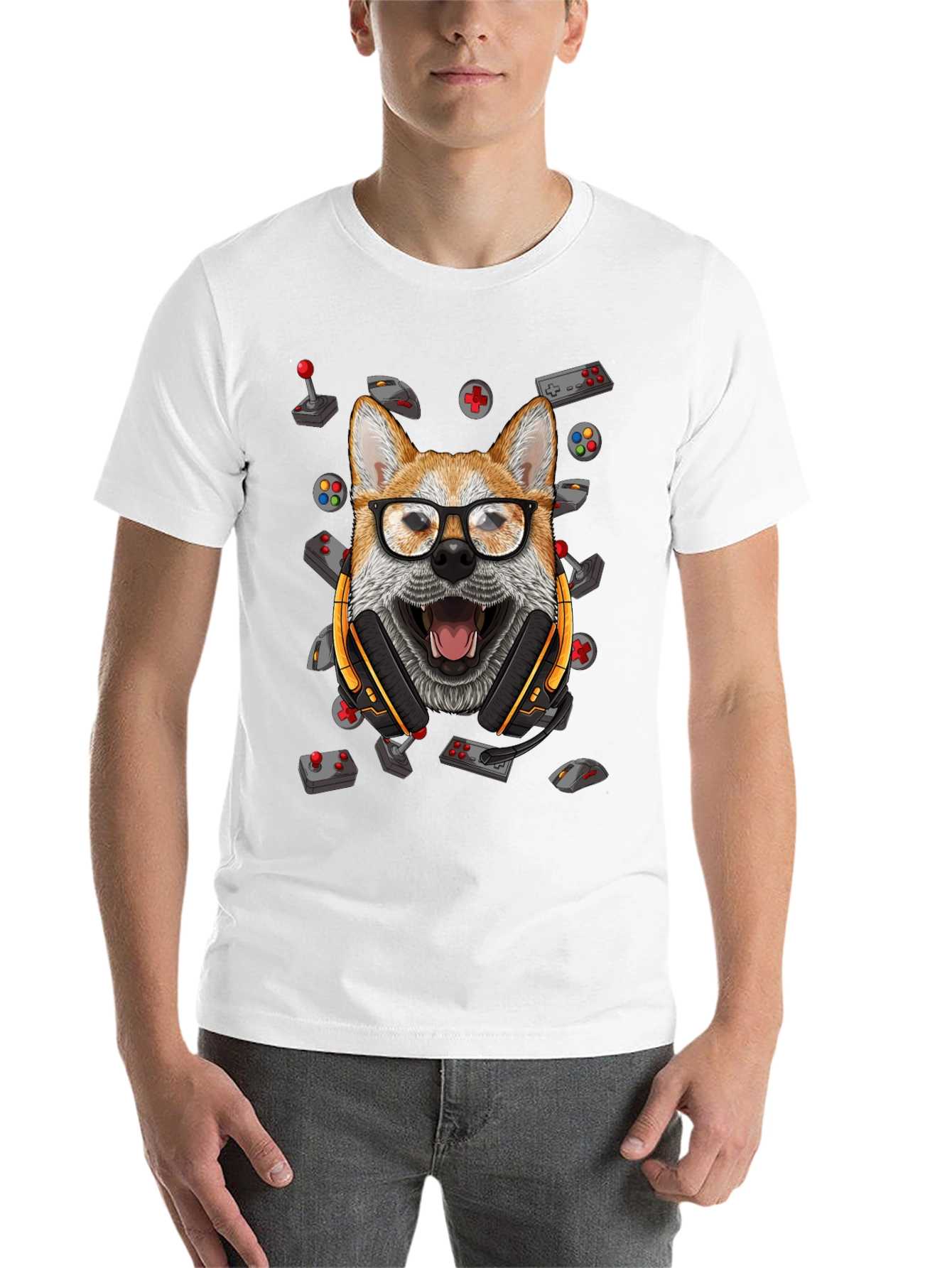 Black Gamer Dog T-Shirt - Playful Graphic Tee view 14