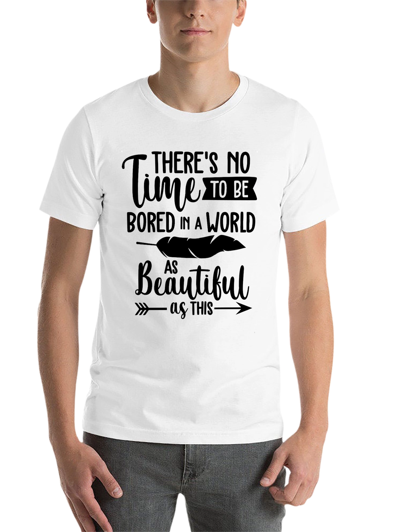 Black There's No Time to be Bored T-Shirt view 14