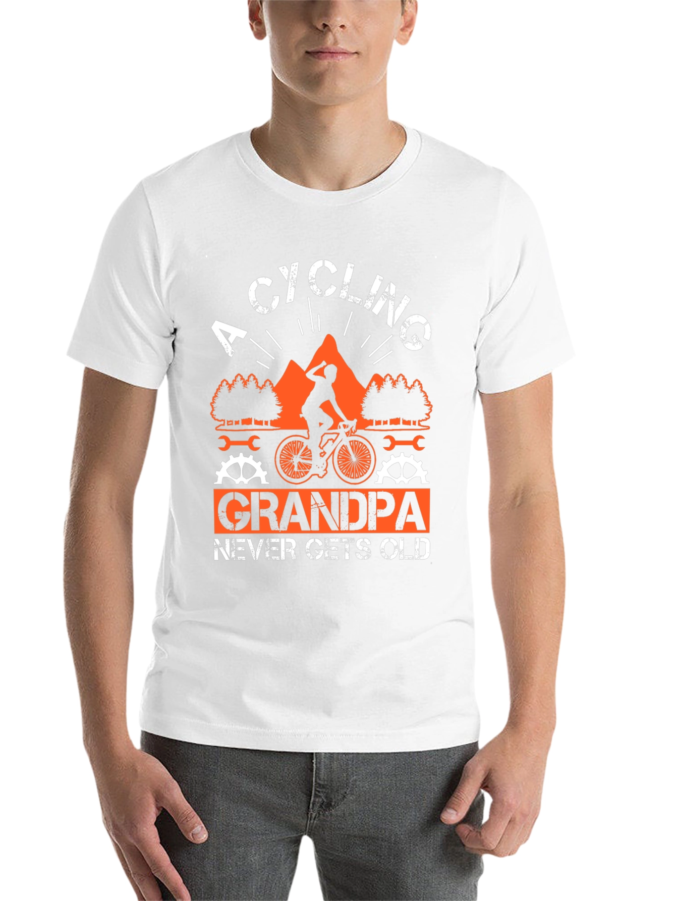 Black Cycling Grandpa T-Shirt - Never Gets Old view 14